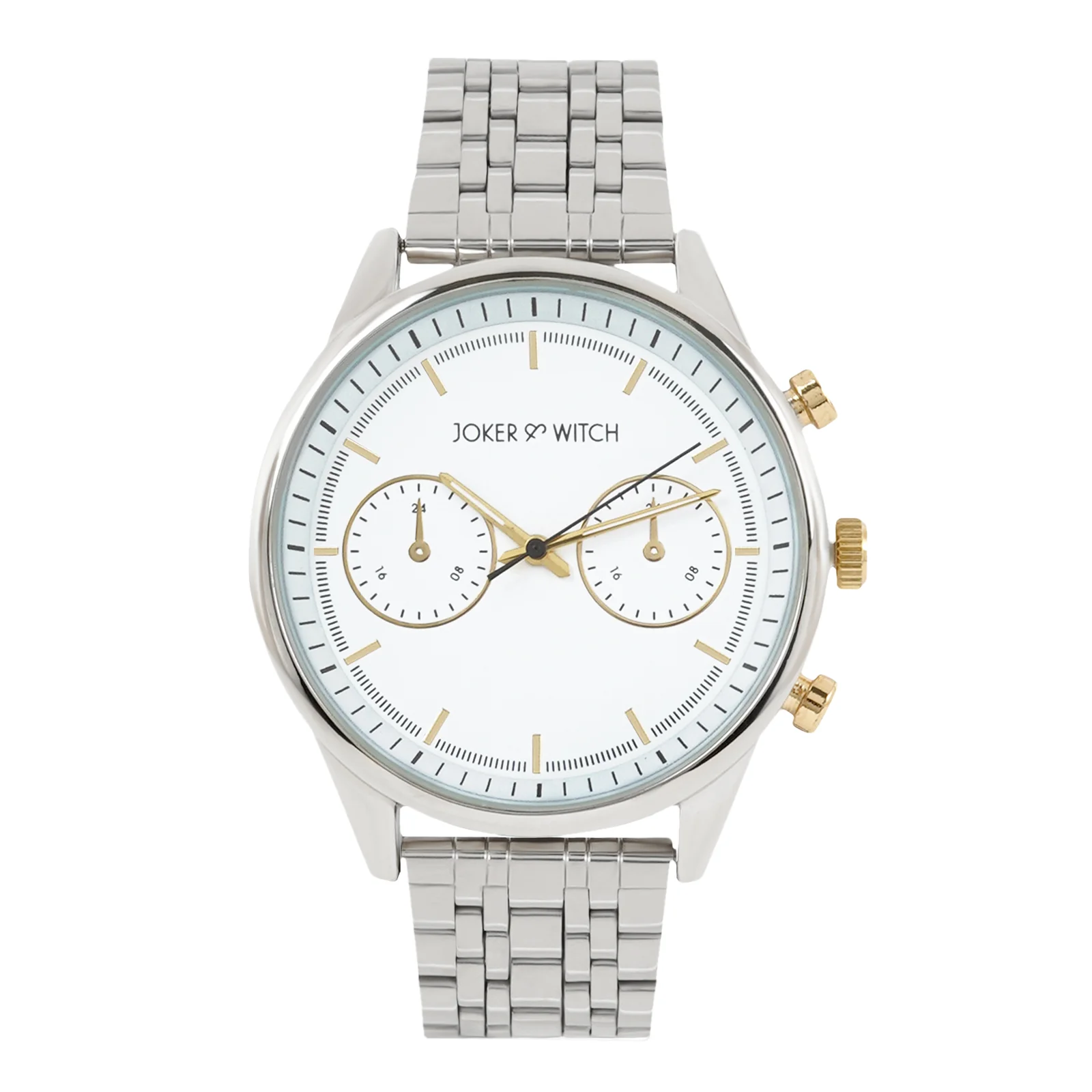 Cruz White Large Dial Silver Linked Chain Strap Men's Watch - Image 3