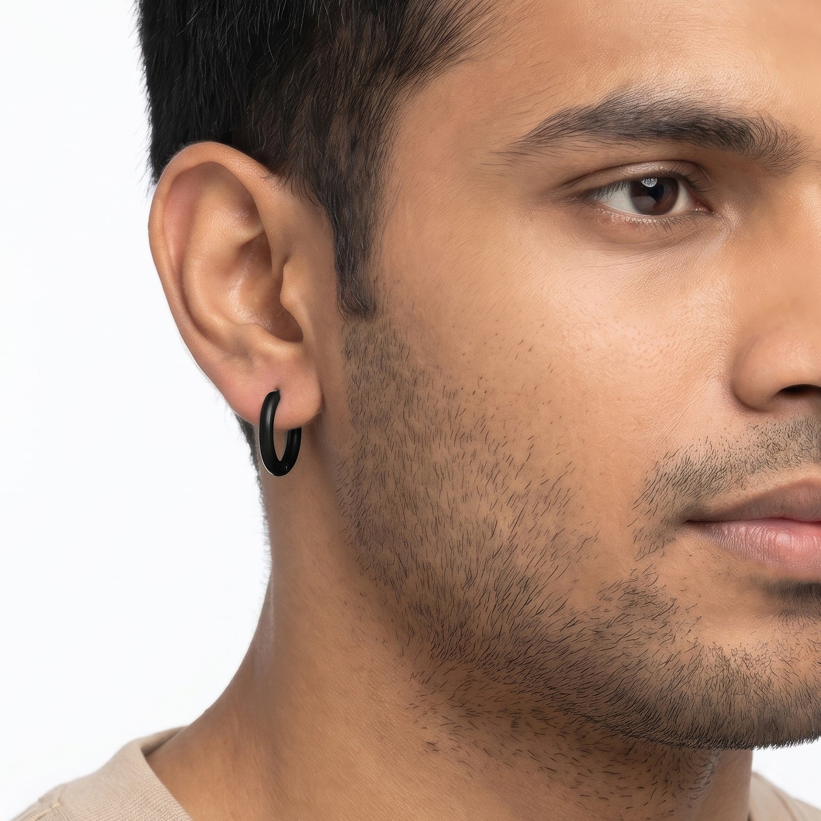 Cyberspace Silver & Black Men's Earring Set - Image 5