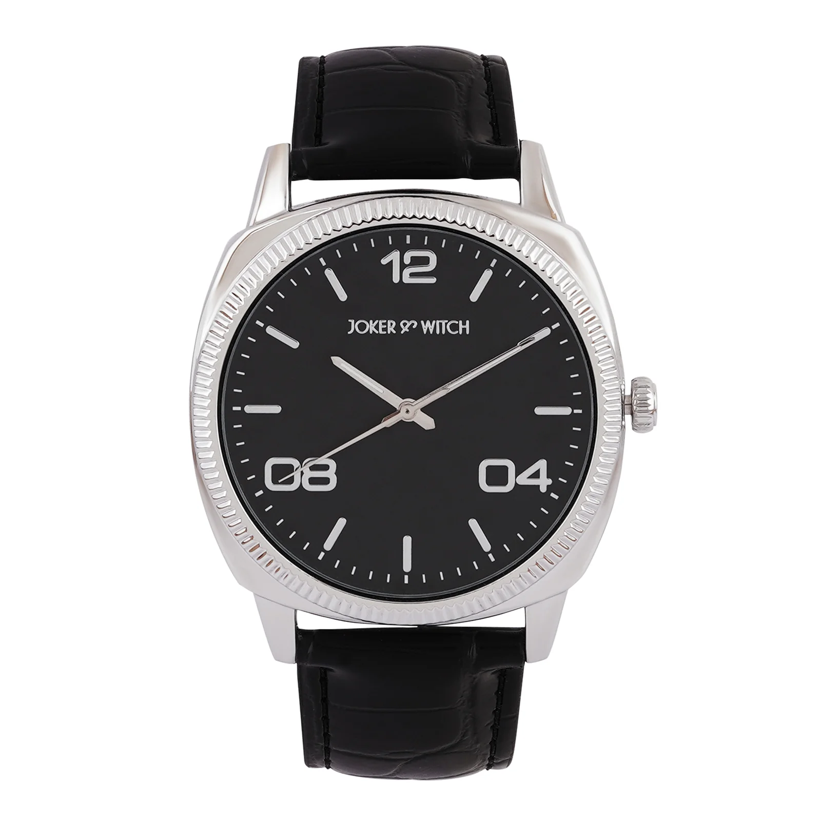 Dean Black Large Dial PU Strap Men's Watch