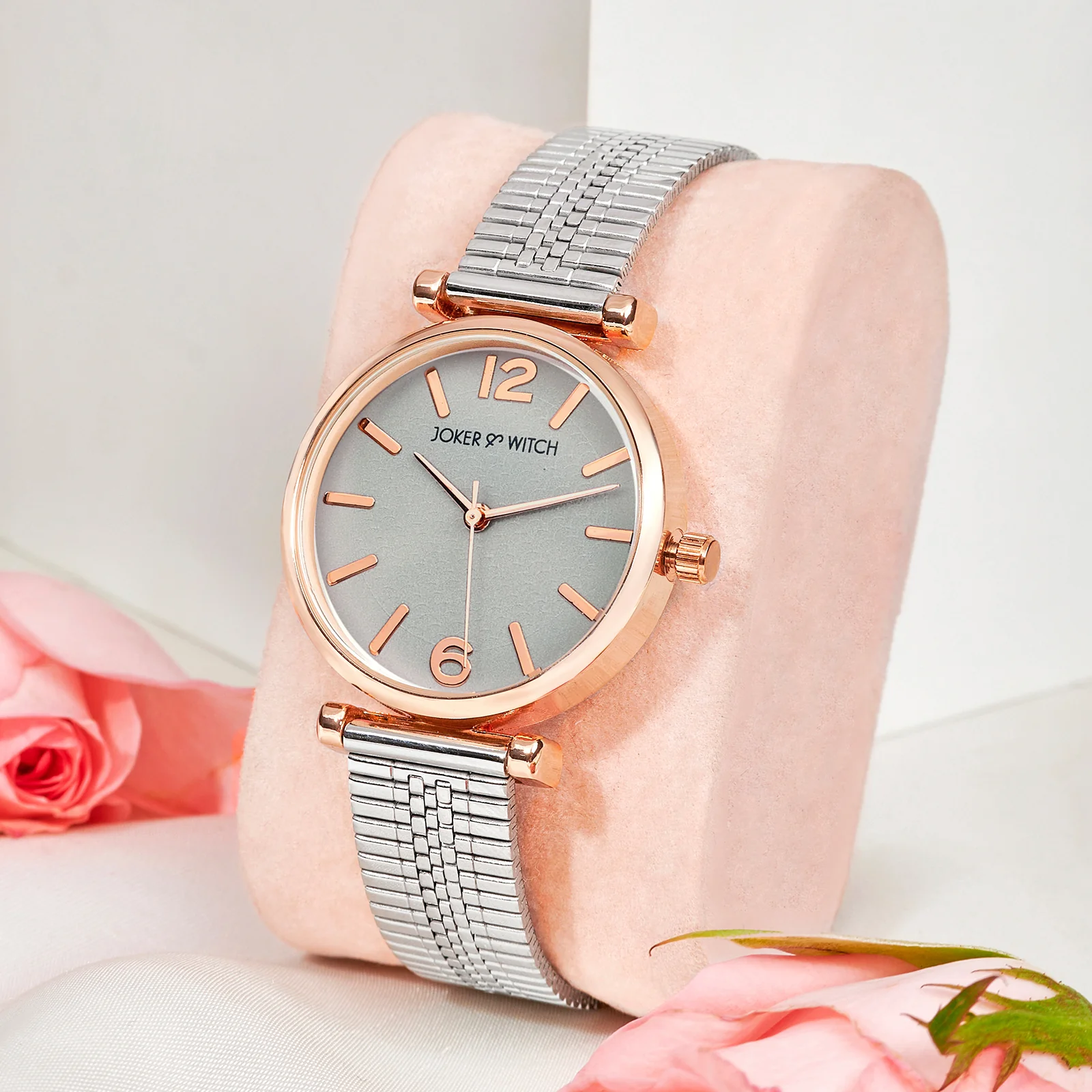 Demi Grey Medium Dial Silver Mesh Strap Women's Watch
