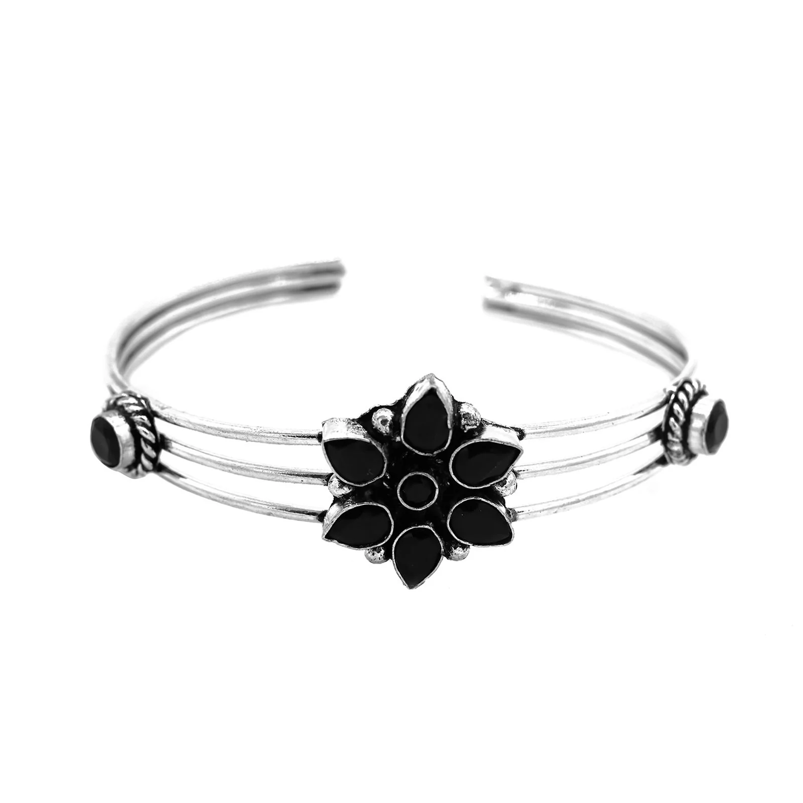 Dhatri Black Silver Oxidized Bracelet - Image 3