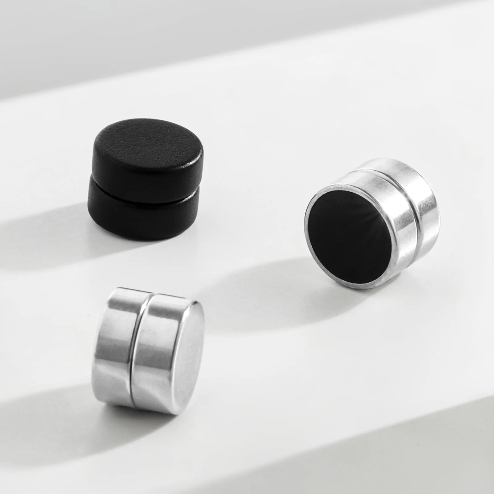 Domorro Men's Silver & Black Earrings - Image 2