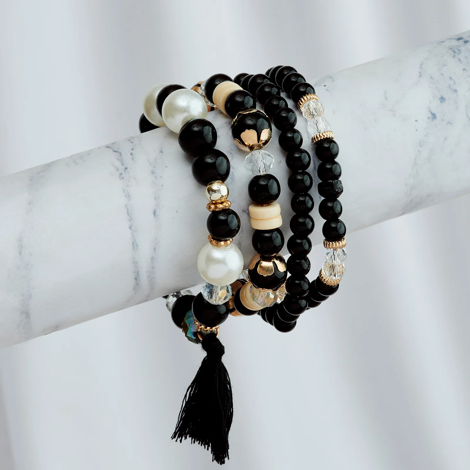 Don't Blame Me Black Beaded Bracelet