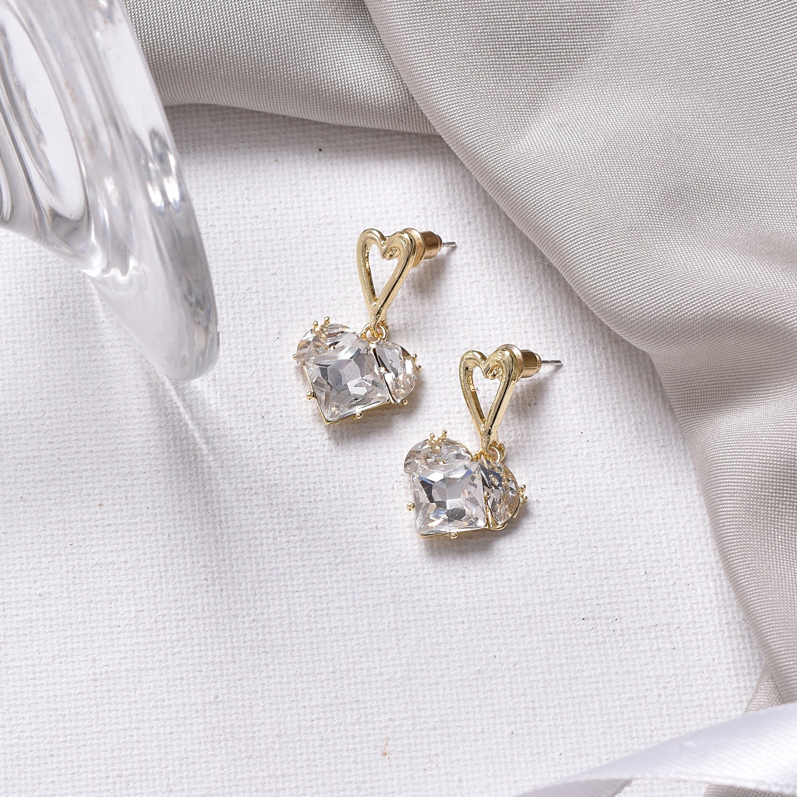 Double Trouble Gold Heart Earrings