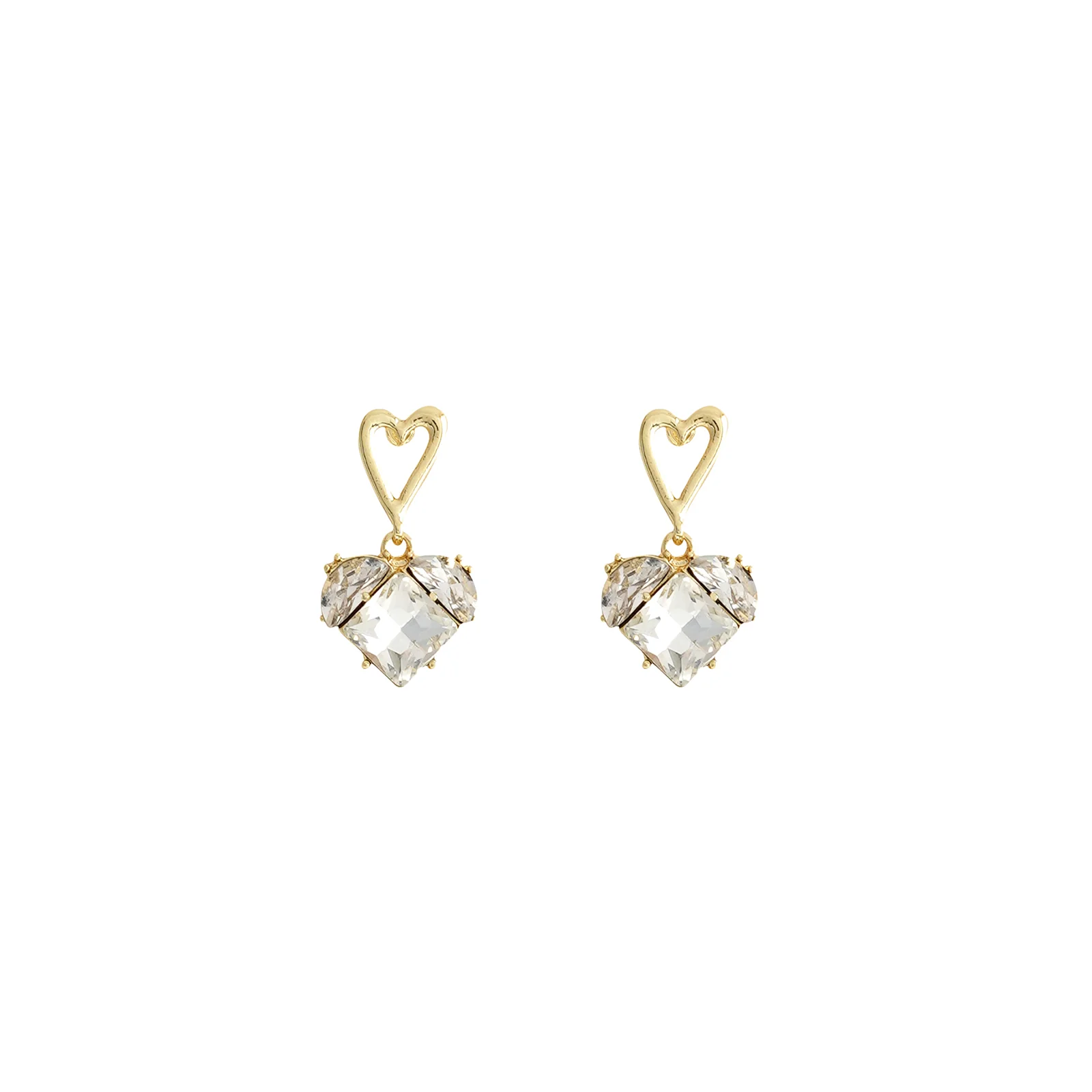 Double Trouble Gold Heart Earrings - Image 3