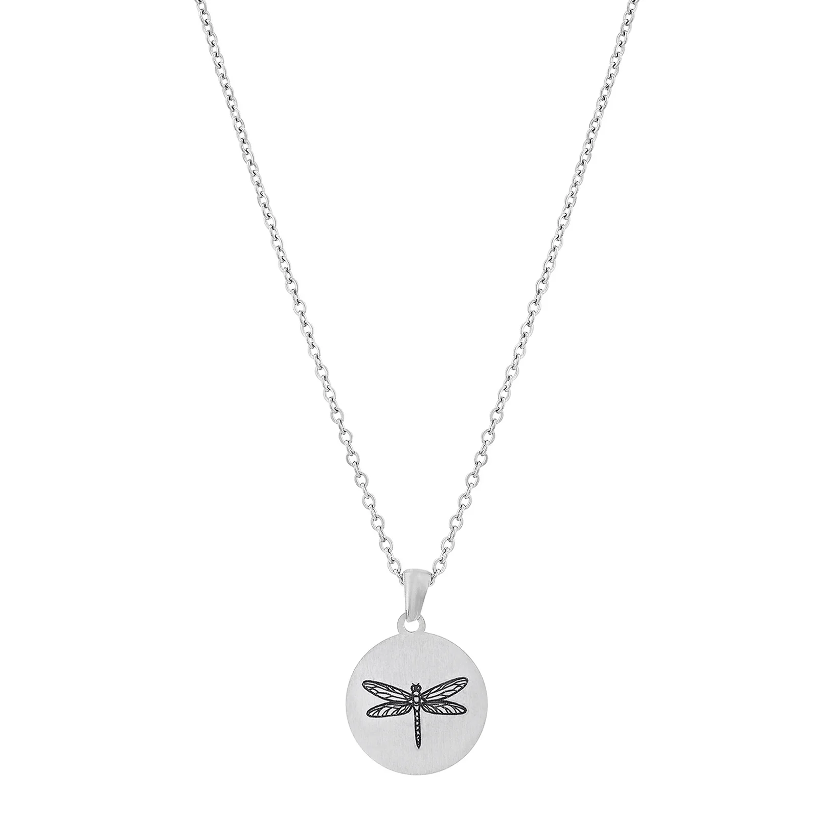 Dragonfly Silver Women's Round Mantra Necklace - Image 5