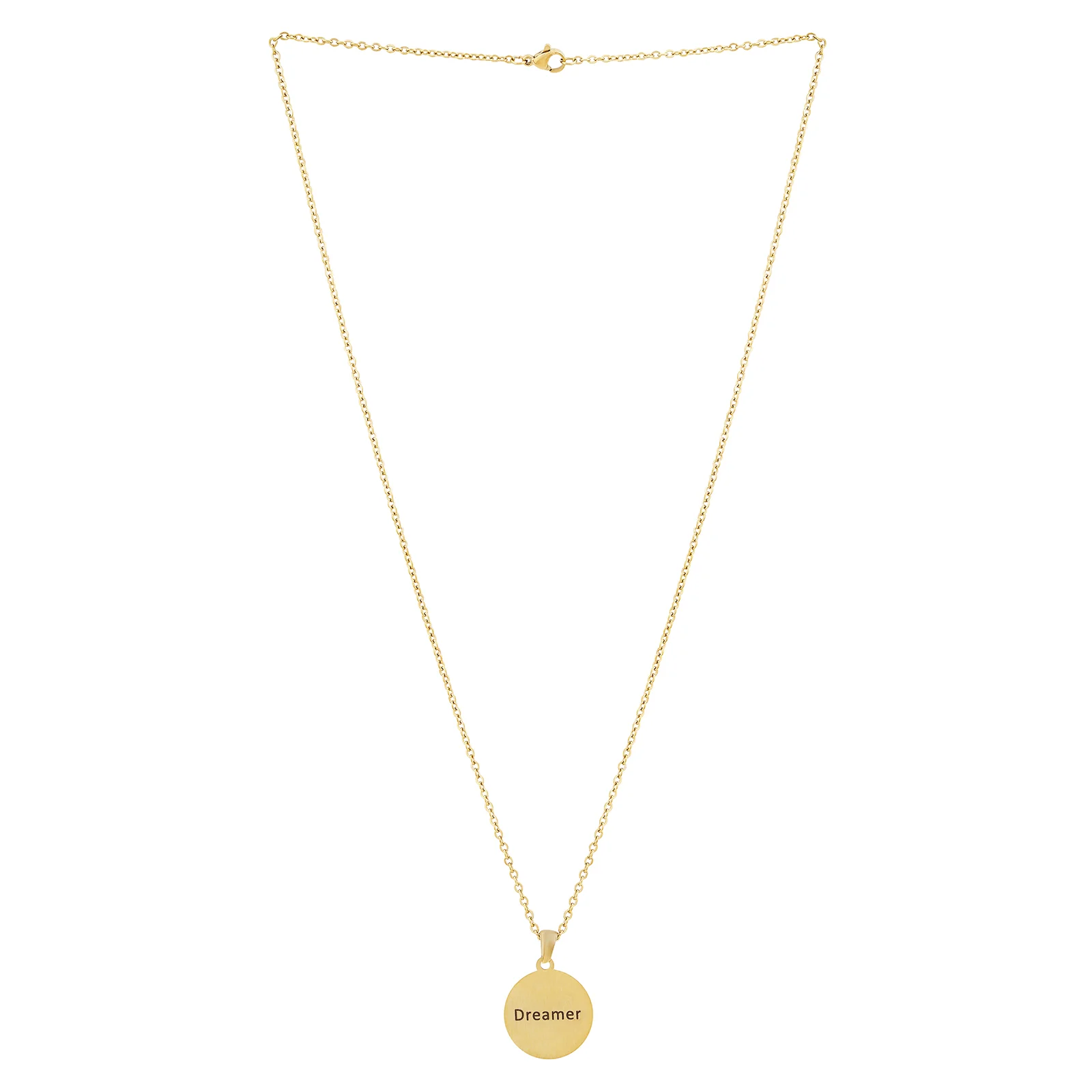 Dreamer Gold Women's Round Mantra Necklace - Image 3
