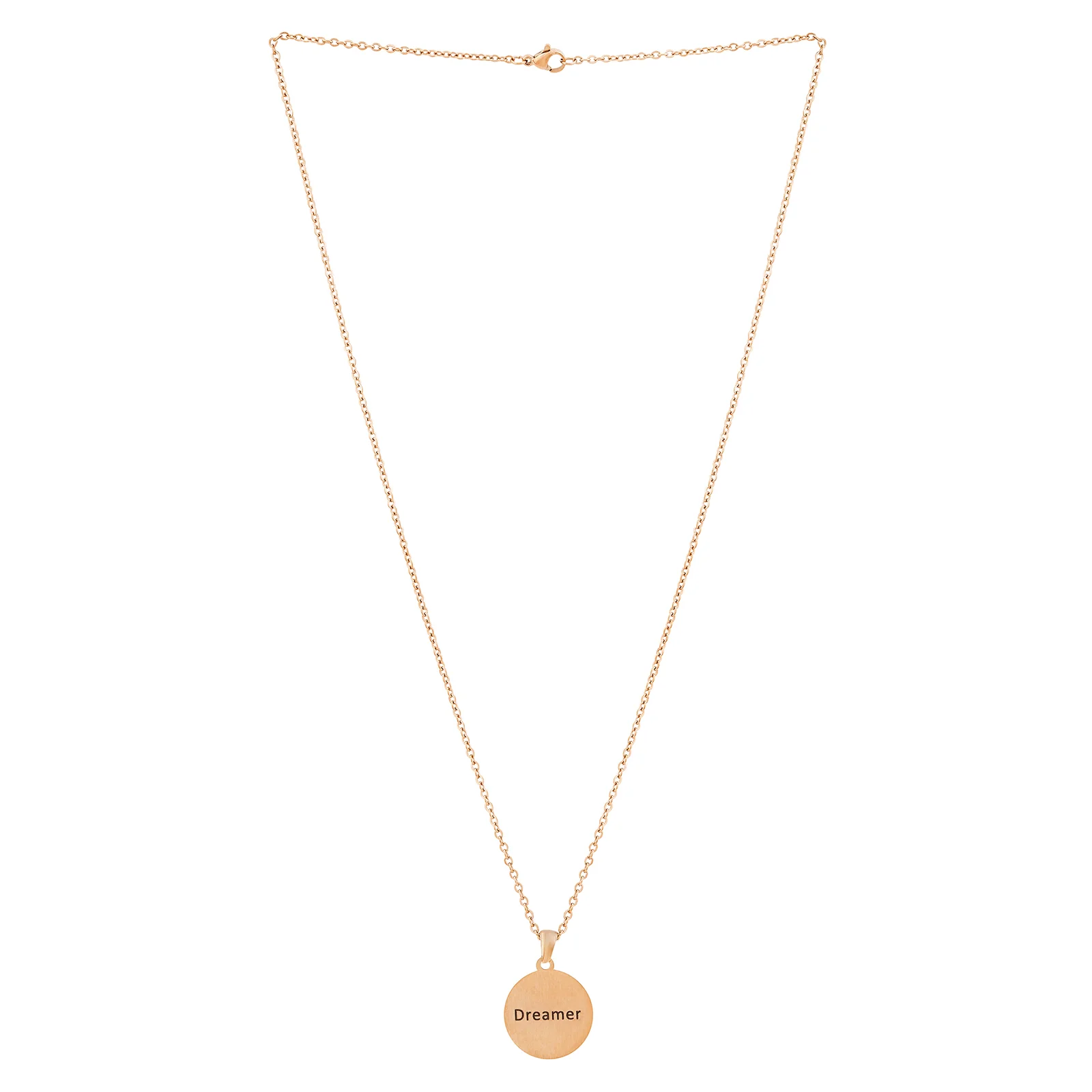 Dreamer Rose Gold Women's Round Mantra Necklace - Image 3