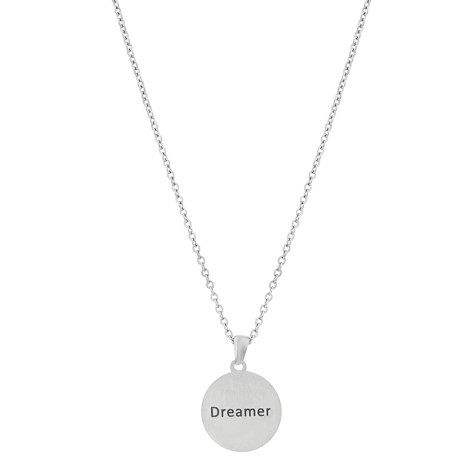 Dreamer Silver Women's Round Mantra Necklace - Image 5