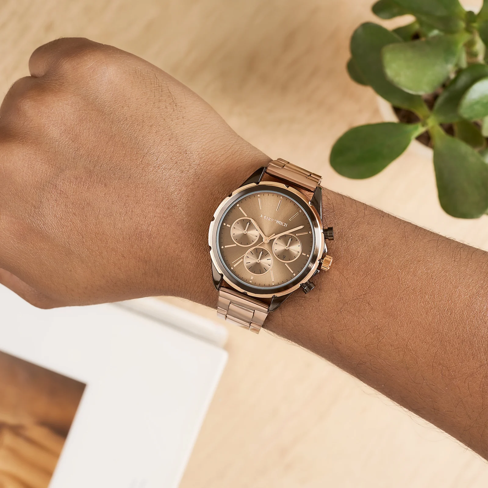 Dubai Brown Large Dial Linked Chain Strap Men's Watch - Image 2
