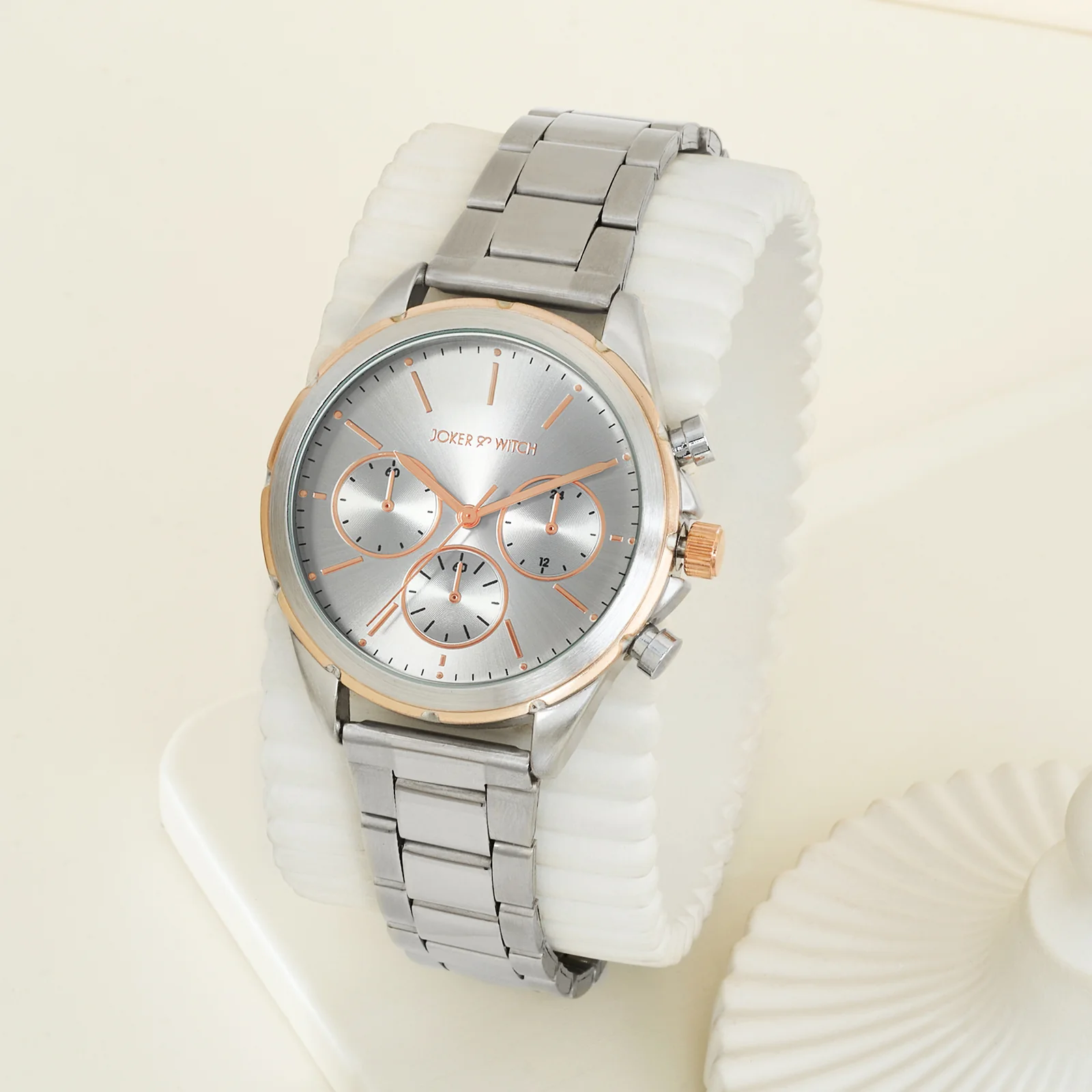 Dubai Silver Sunray Large Dial Silver Linked Chain Strap Men's Watch - Image 3