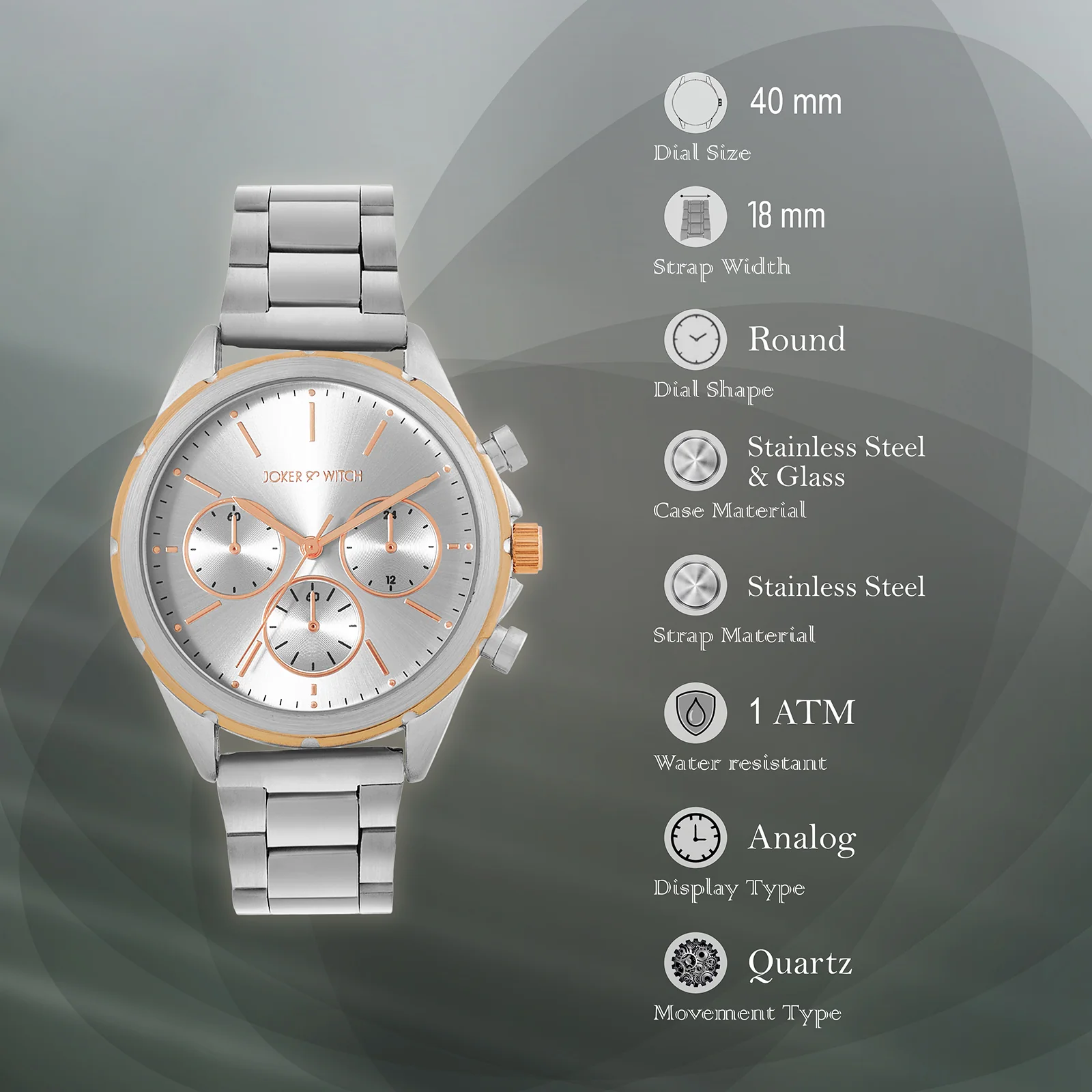 Dubai Silver Sunray Large Dial Silver Linked Chain Strap Men's Watch - Image 7