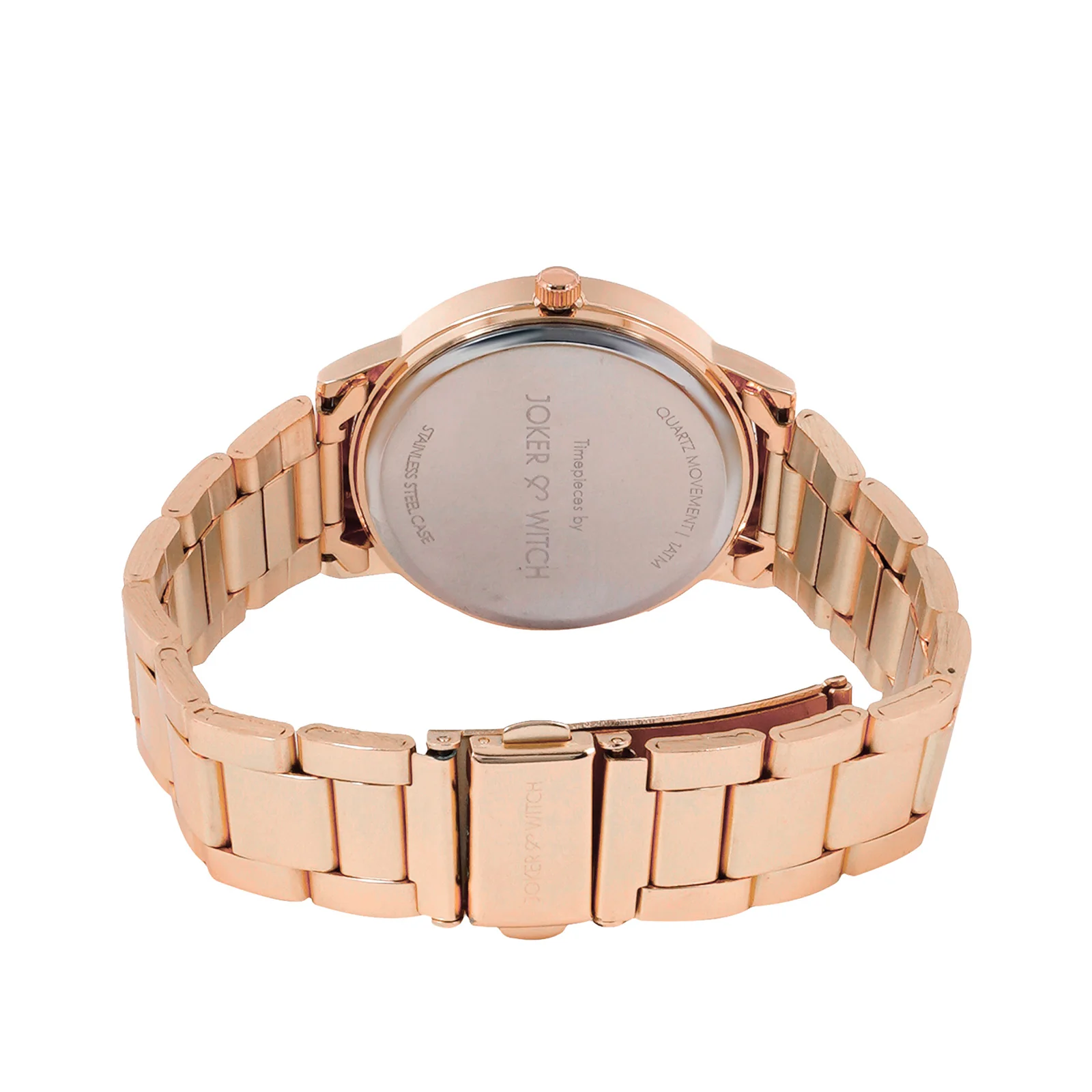 Eclipse Black Medium Dial Rose Gold Linked Chain Strap Women's Watch - Image 6