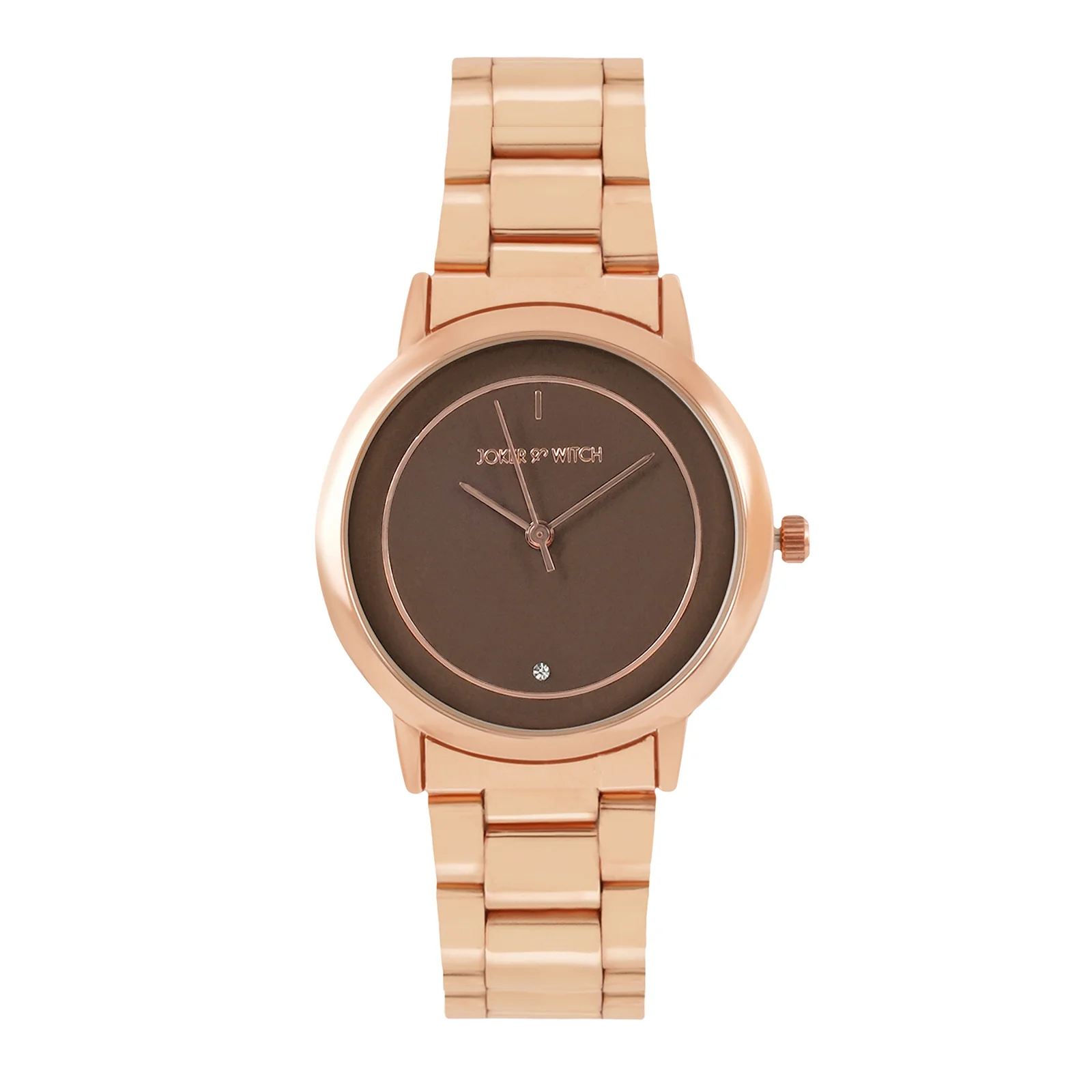 Eclipse Taupe Medium Dial Rose Gold Linked Chain Strap Women's Watch