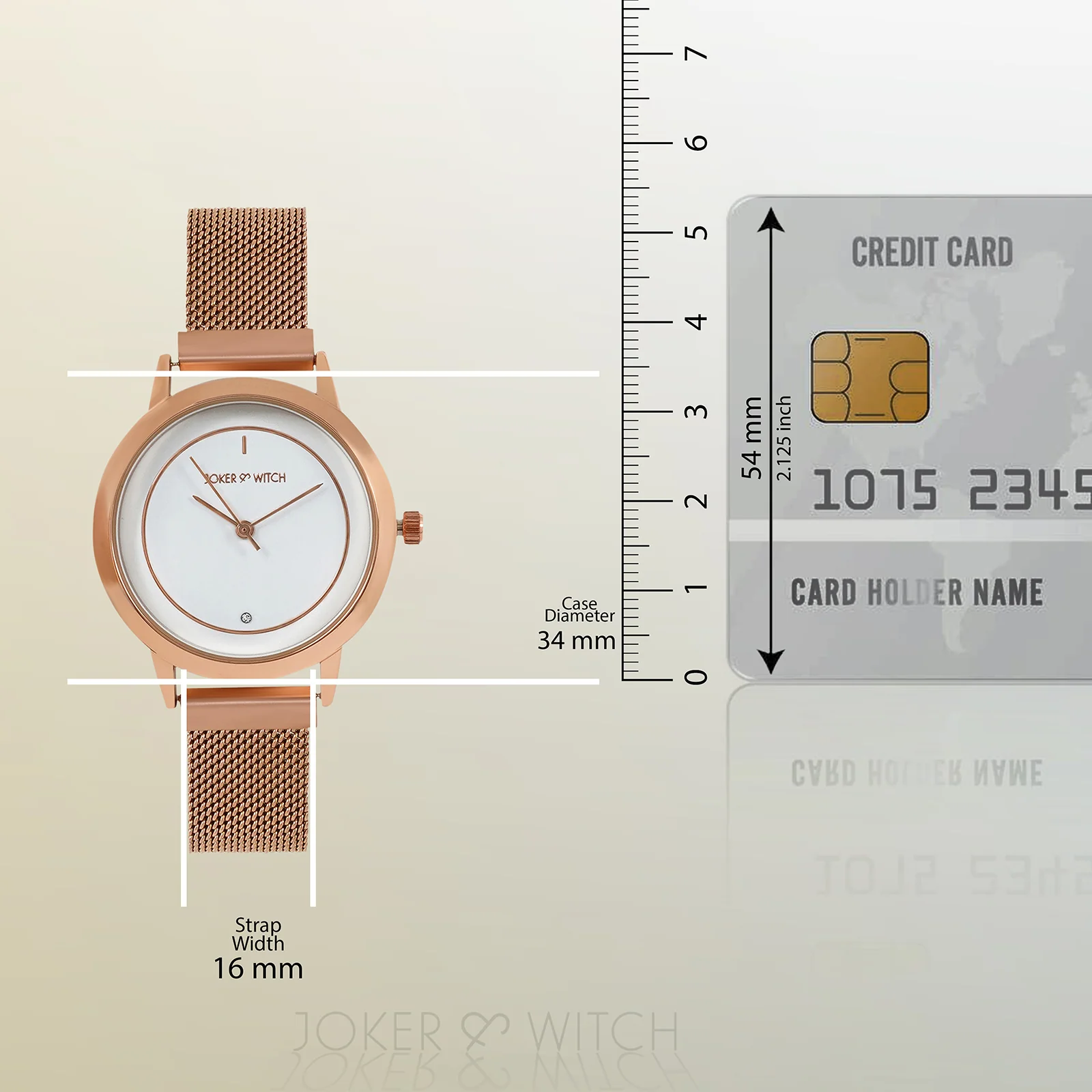 Eclipse White Medium Dial Rose Gold Magnetic Strap Women's Watch - Image 8