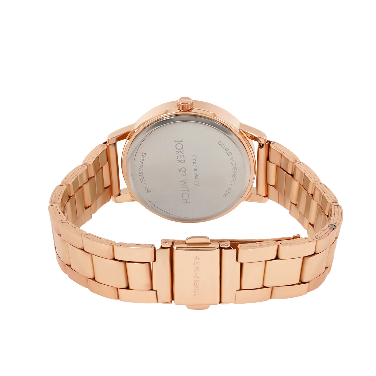 Eclipse White Medium Dial Rose Gold Linked Chain Strap Women's Watch - Image 6