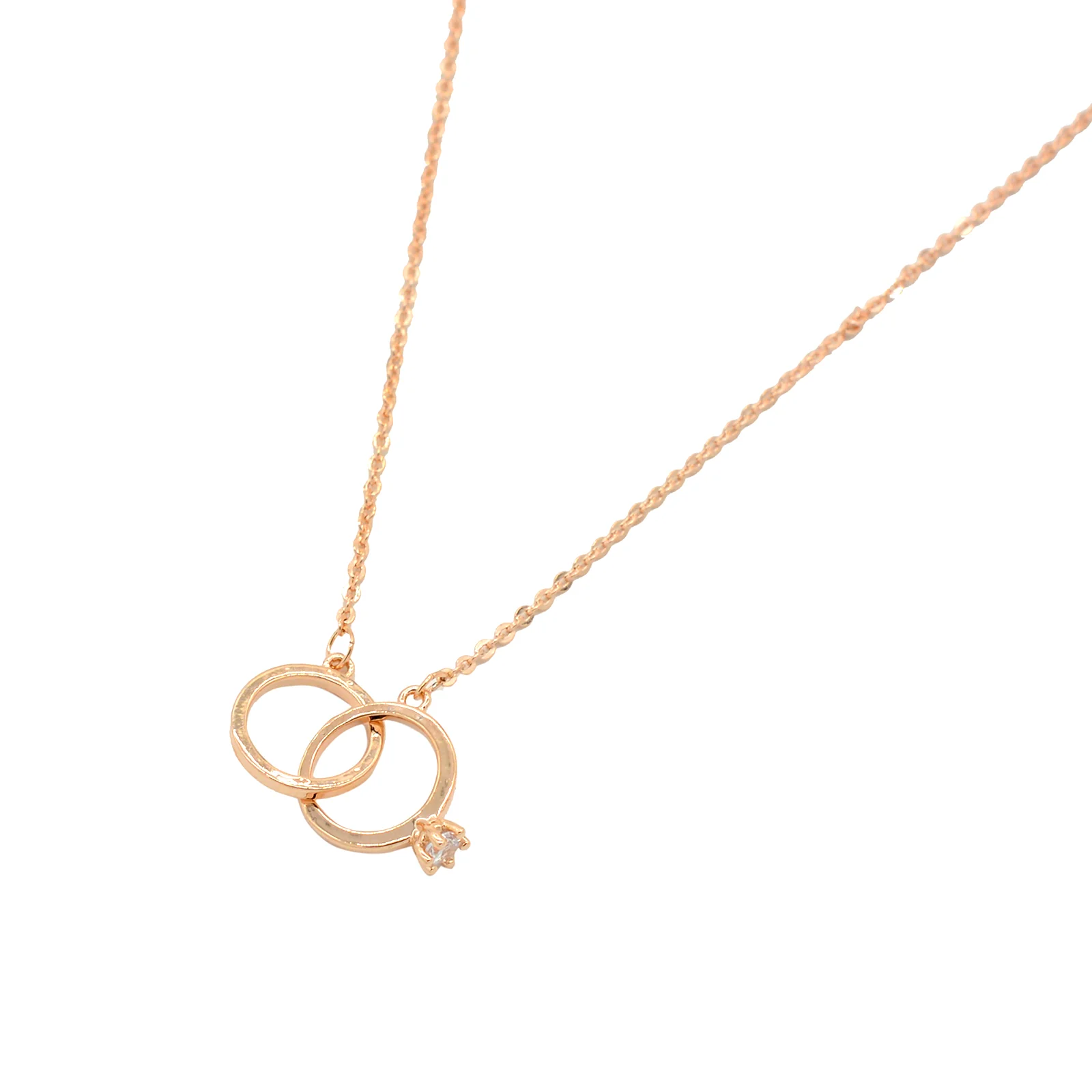 Elegant Ring Charm Rosegold Necklace - Image 4