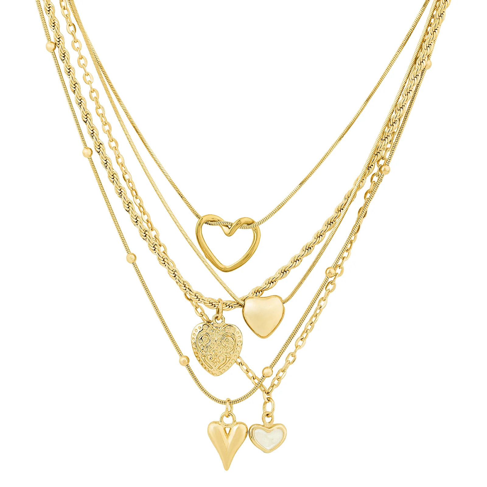 Elesh Layered Gold Love Necklace - Image 3
