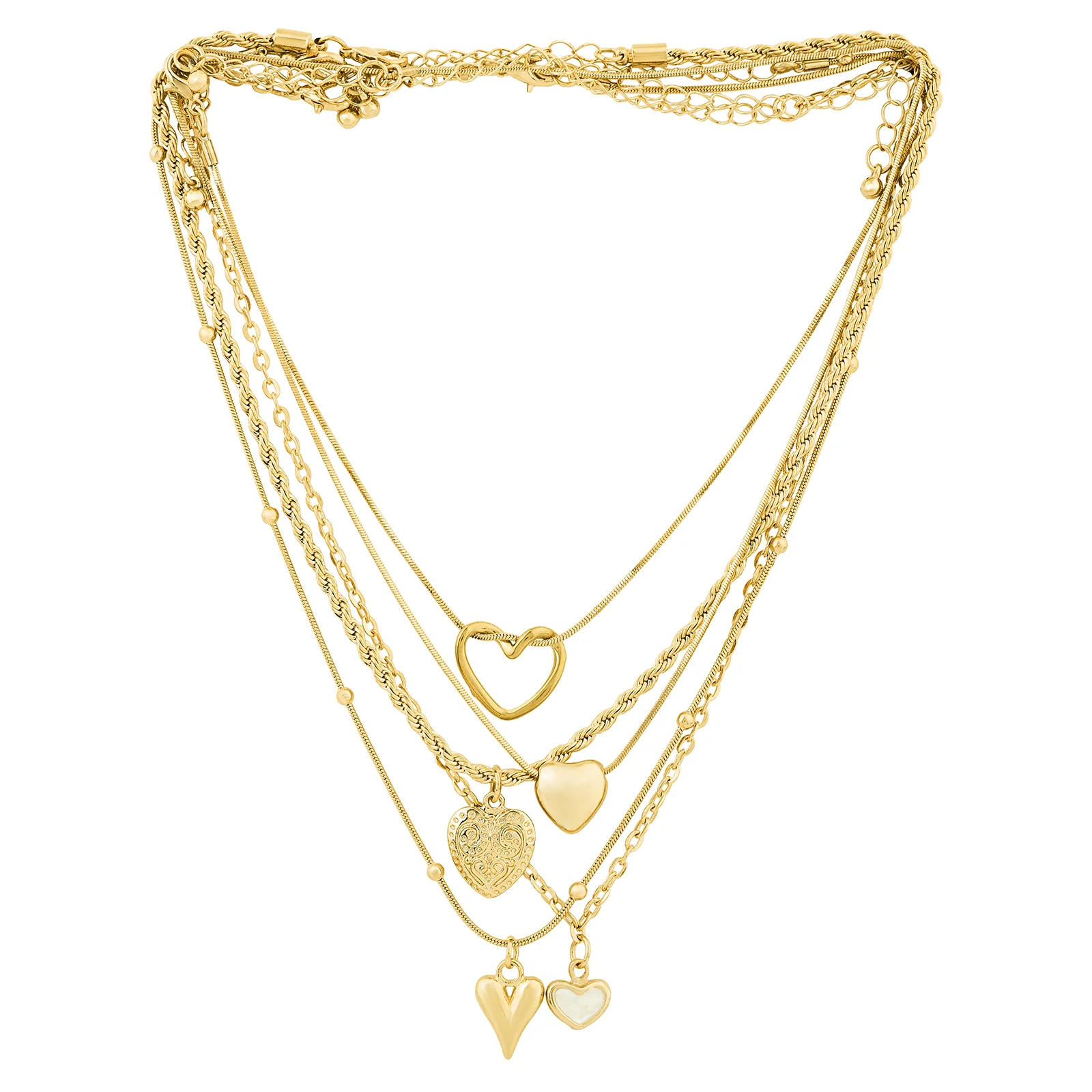 Elesh Layered Gold Love Necklace - Image 4