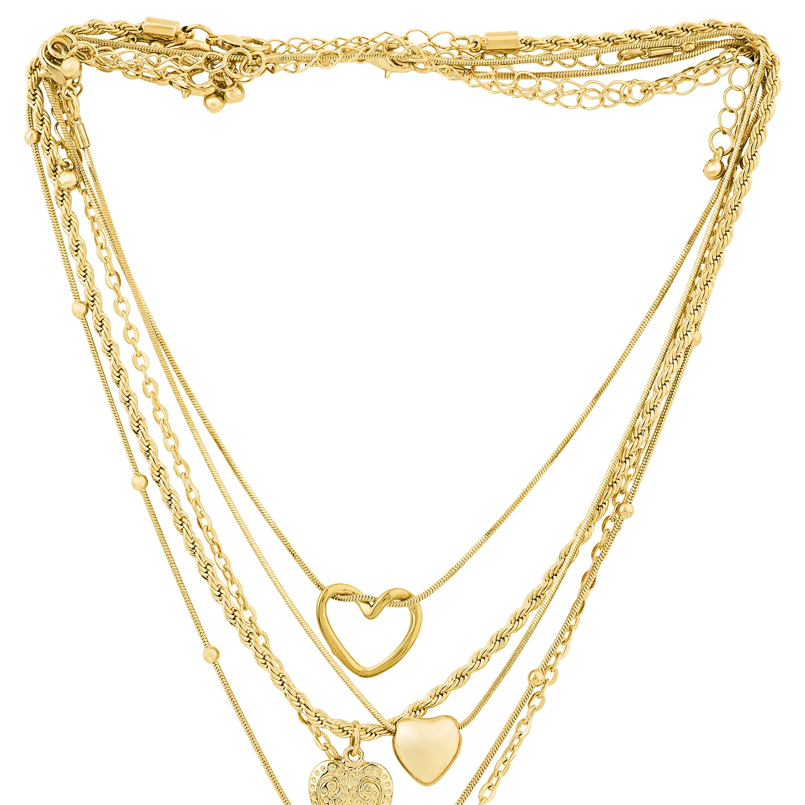 Elesh Layered Gold Love Necklace - Image 5