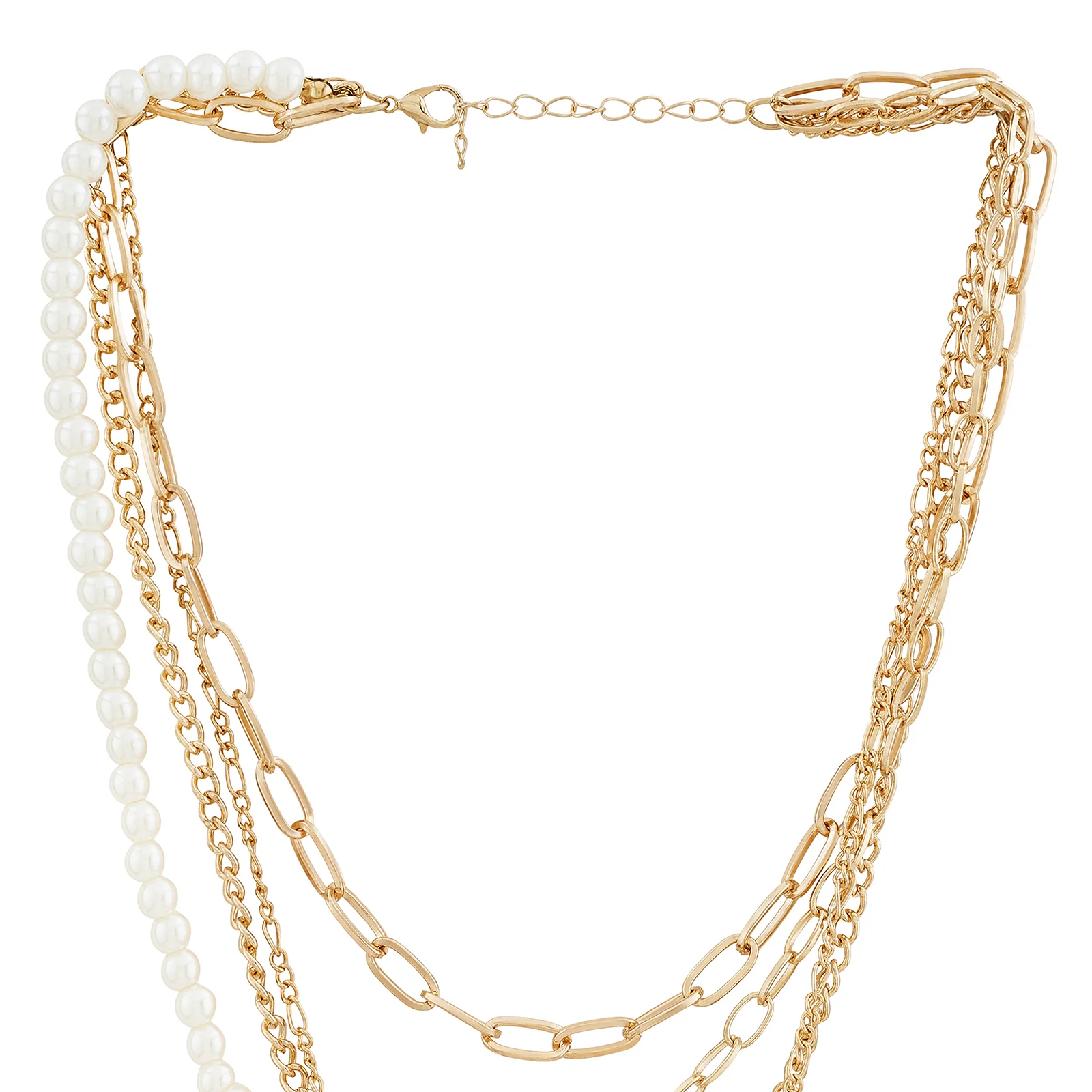 Elin Halo Pearl Eye Layered Necklace - Image 5