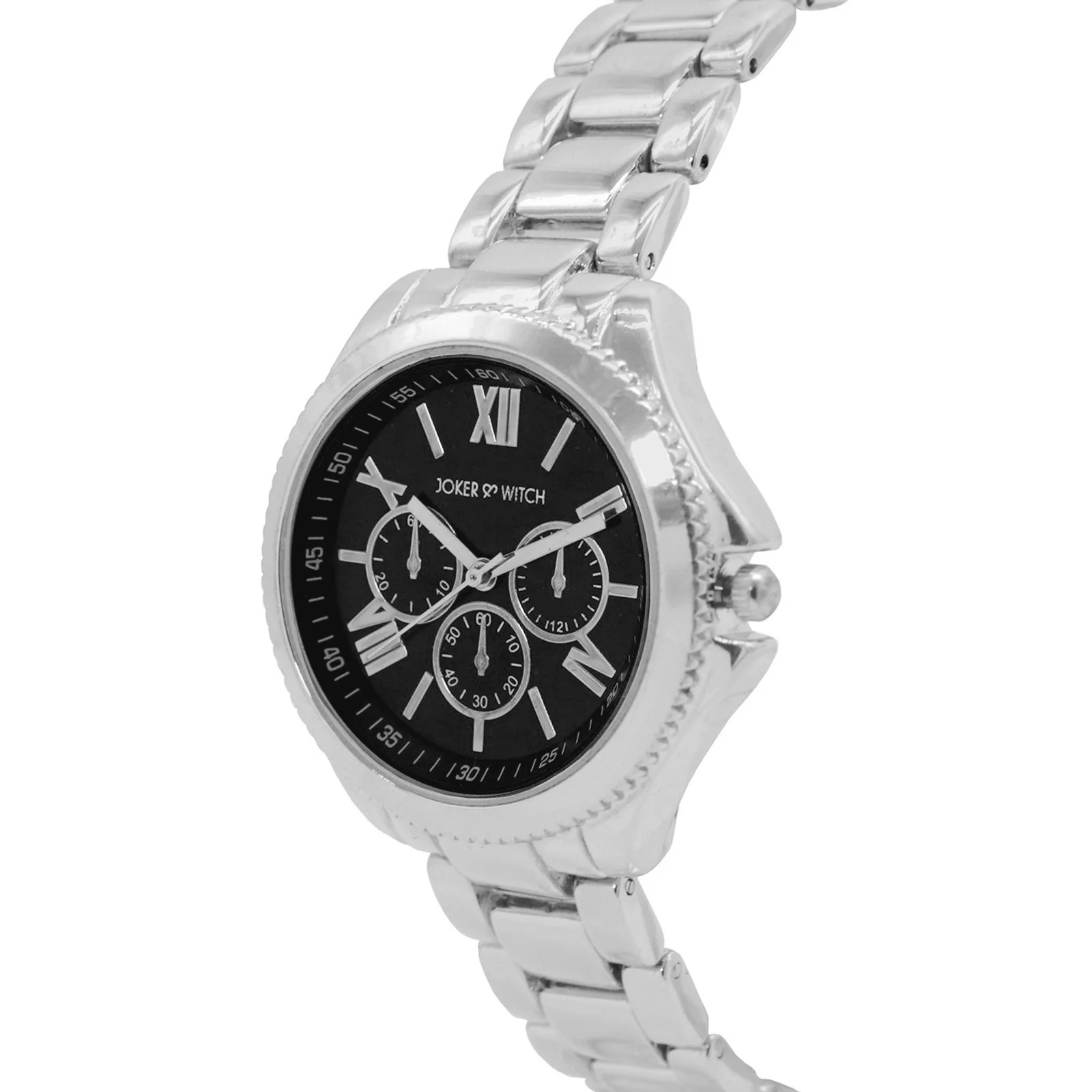 Ella Black Medium Dial Silver Linked Chain Strap Women's Watch - Image 2