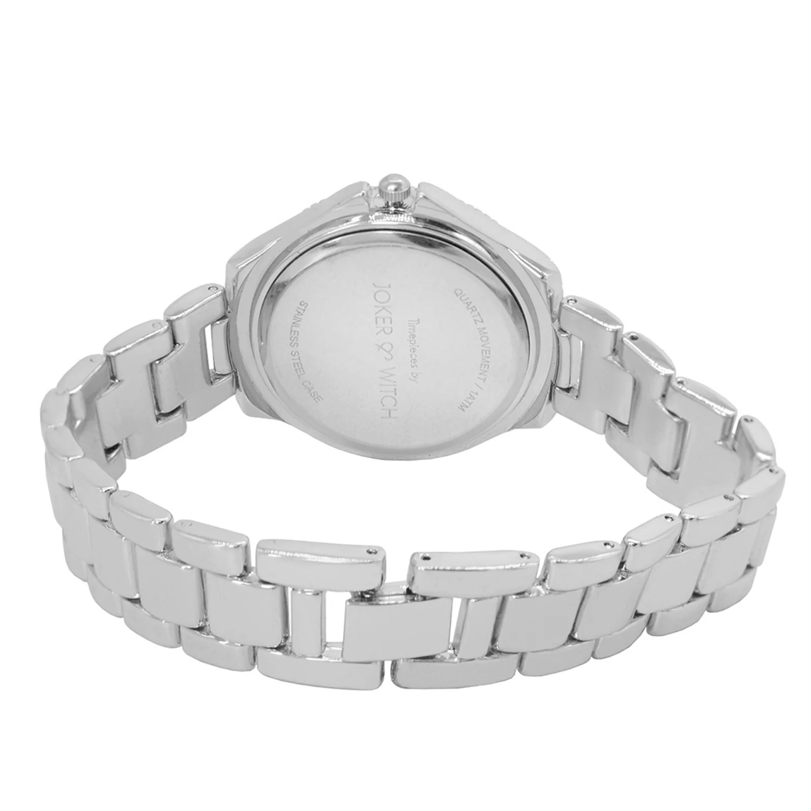 Ella Black Medium Dial Silver Linked Chain Strap Women's Watch - Image 4