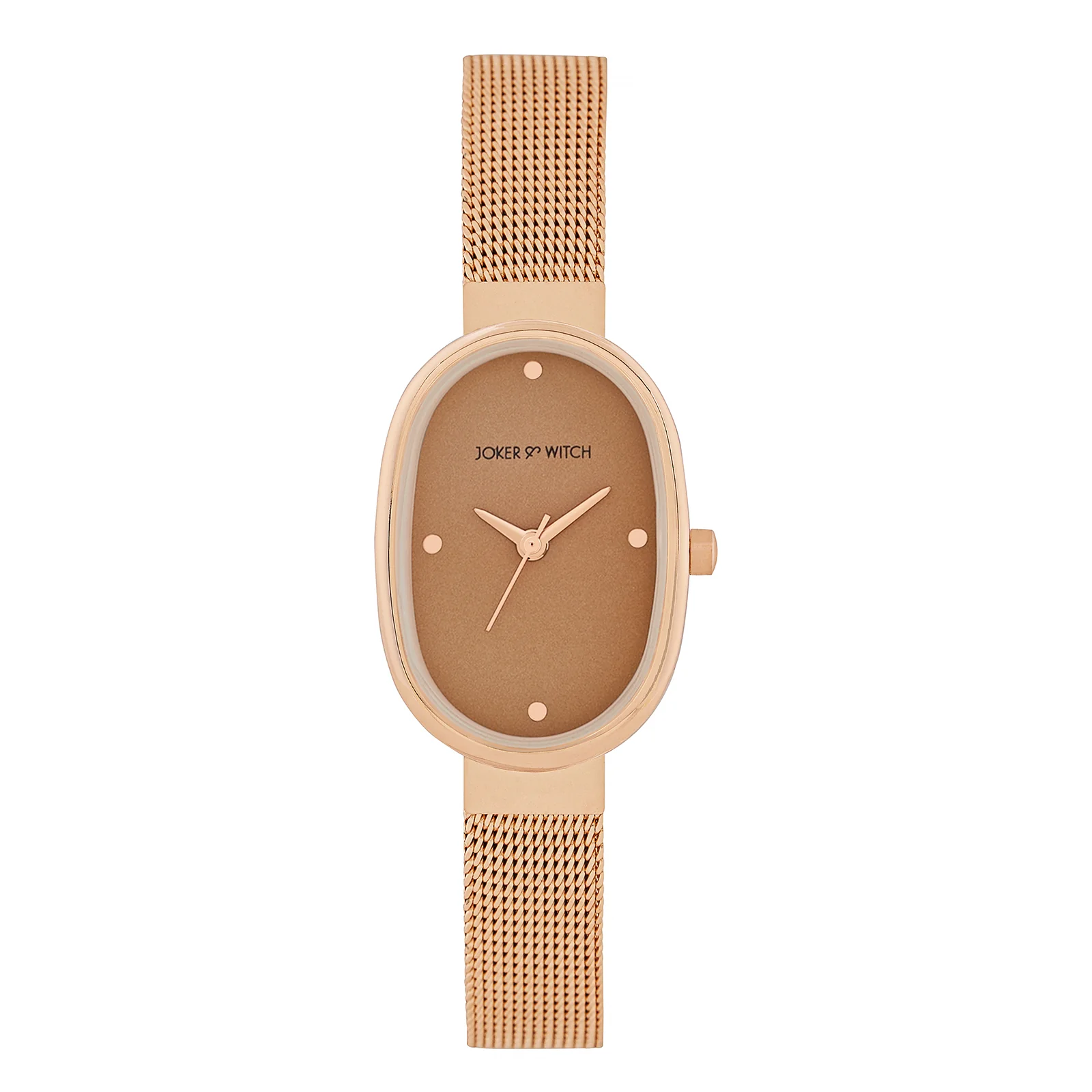 Enola Brown Small Oval Dial Rose Gold Mesh Strap Women's Watch - Image 3