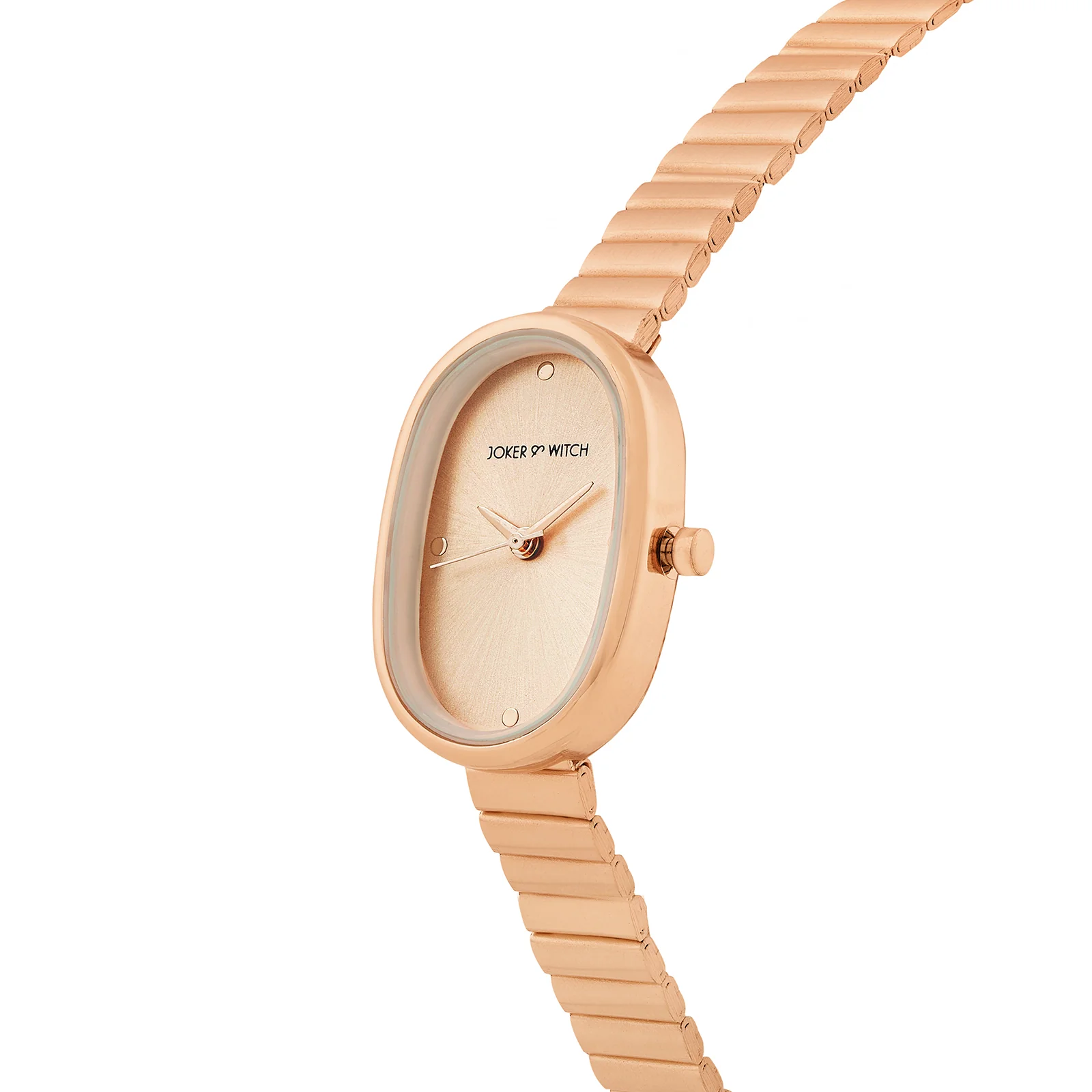 Eterna Rose Gold Sunray Small Oval Dial Rose Gold Linked Chain Strap Women's Watch - Image 4