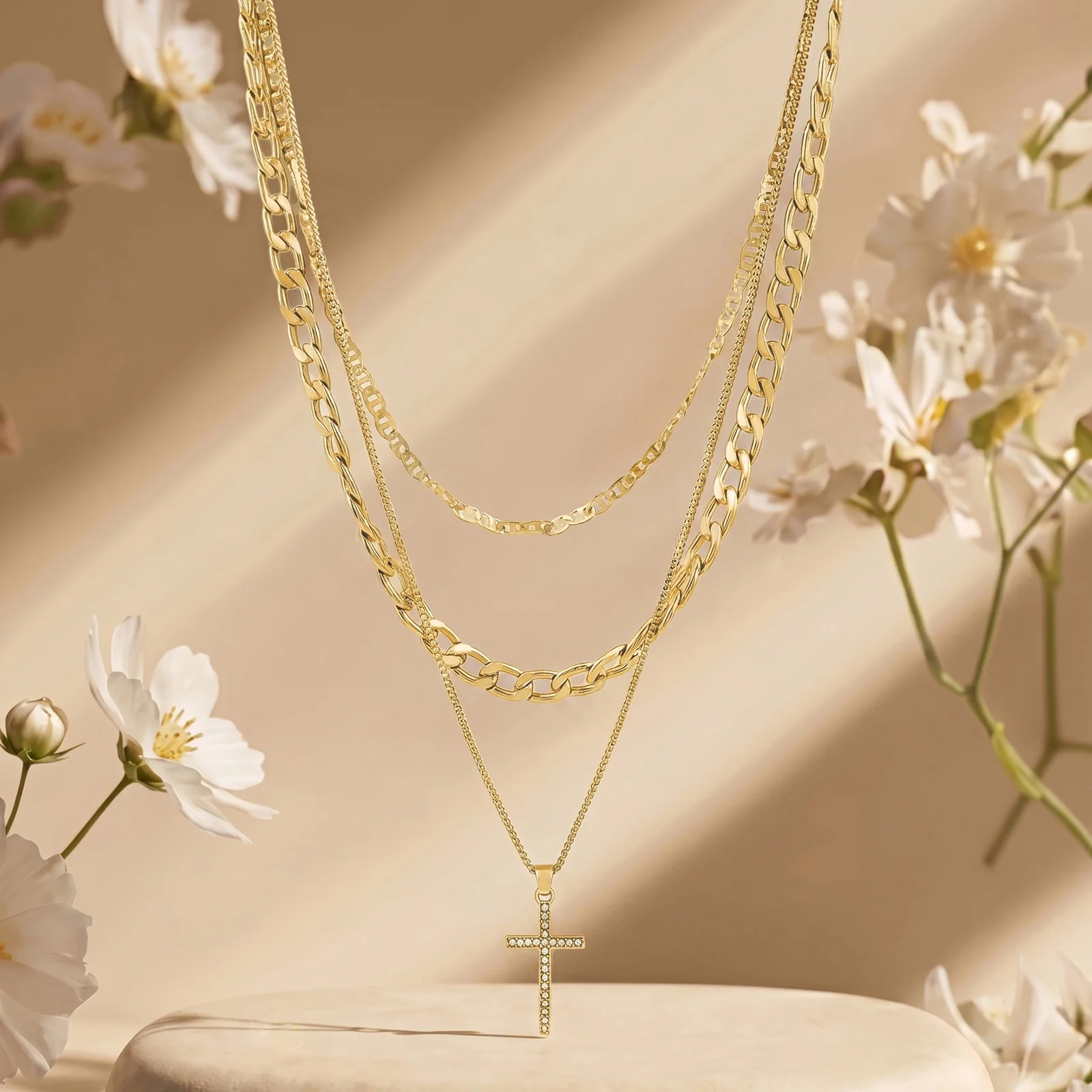 Everan Gold Layered Love Necklace - Image 2