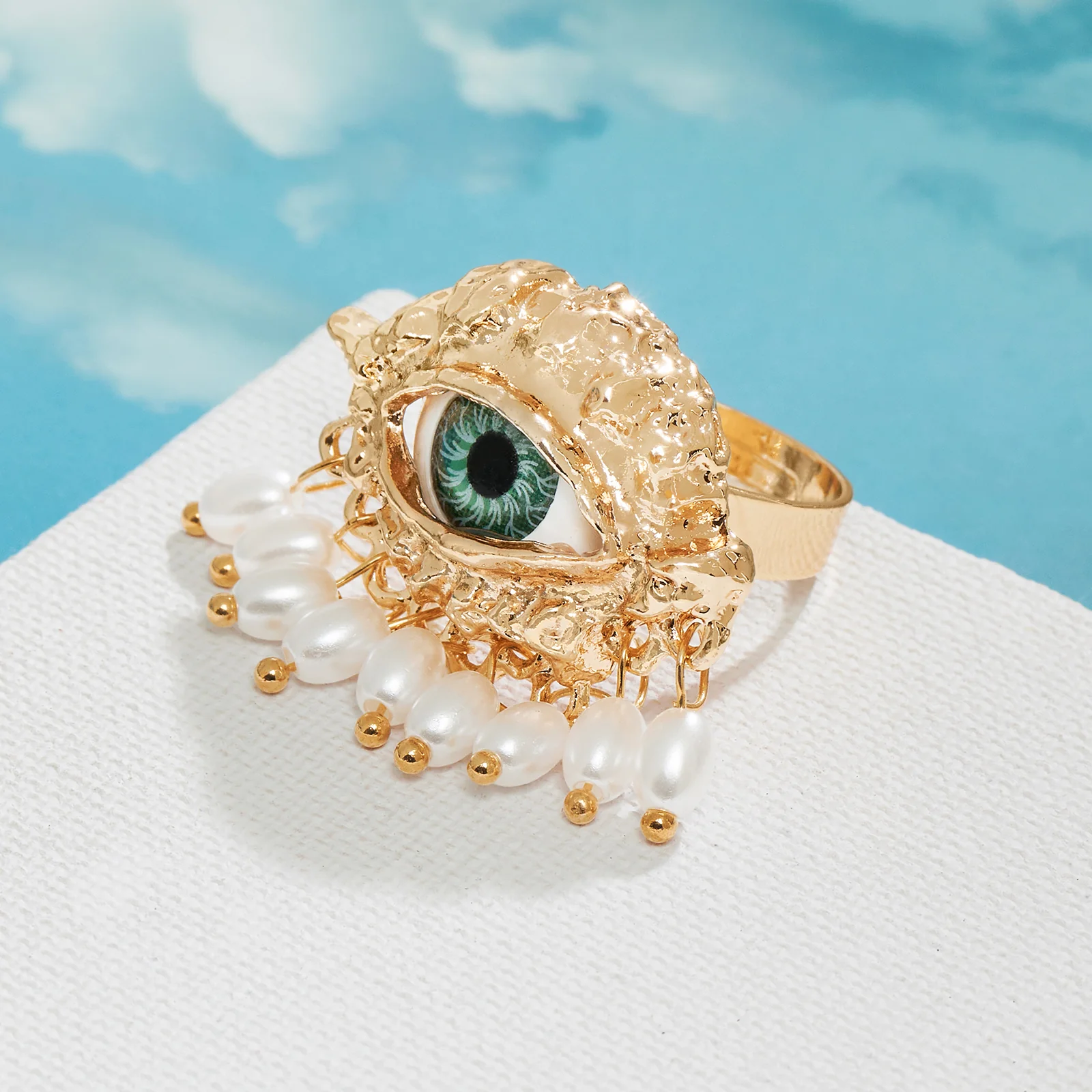Eye Spy Evil Eye Gold Ring - Image 2