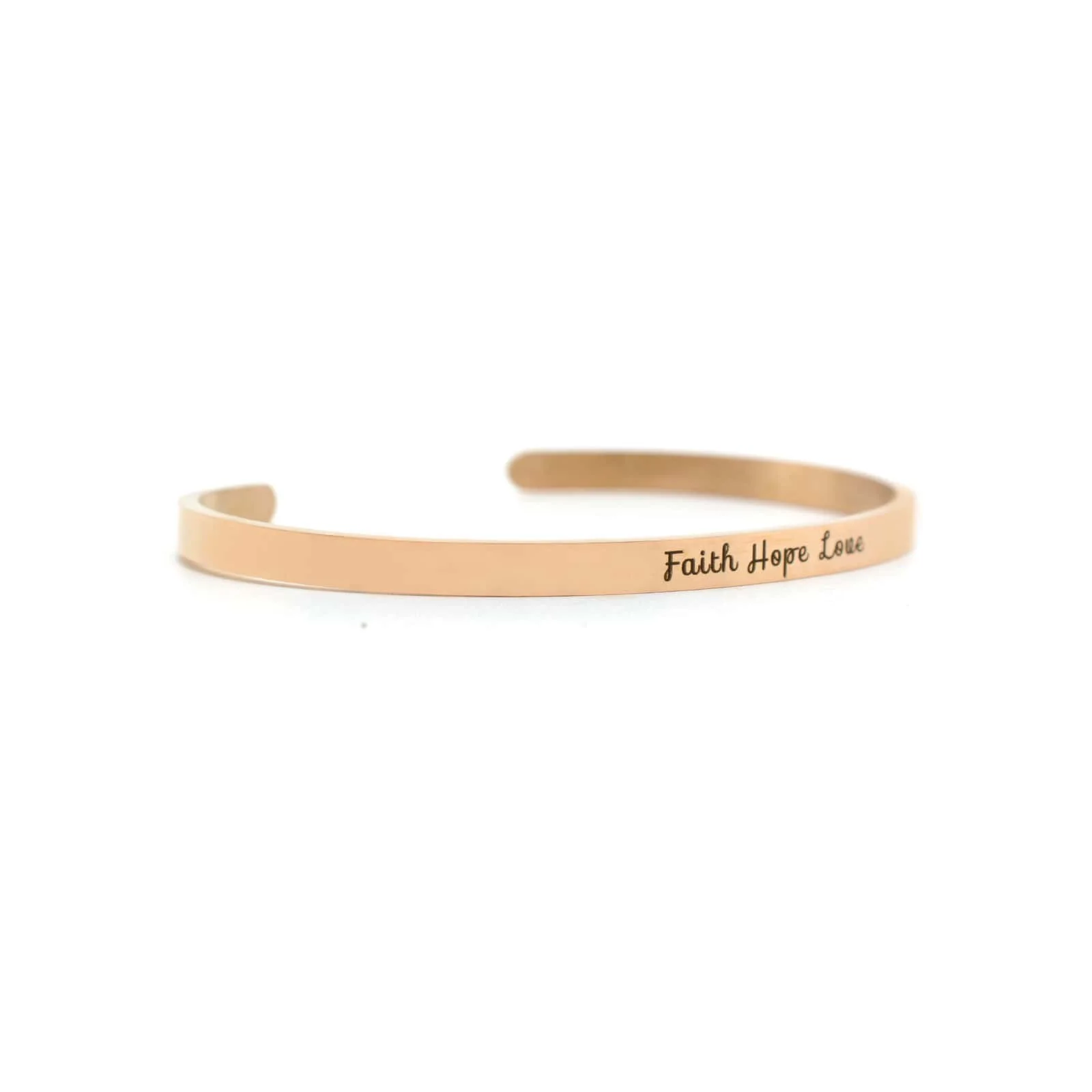Faith Hope Love Rose Gold Mantra Band - Image 3