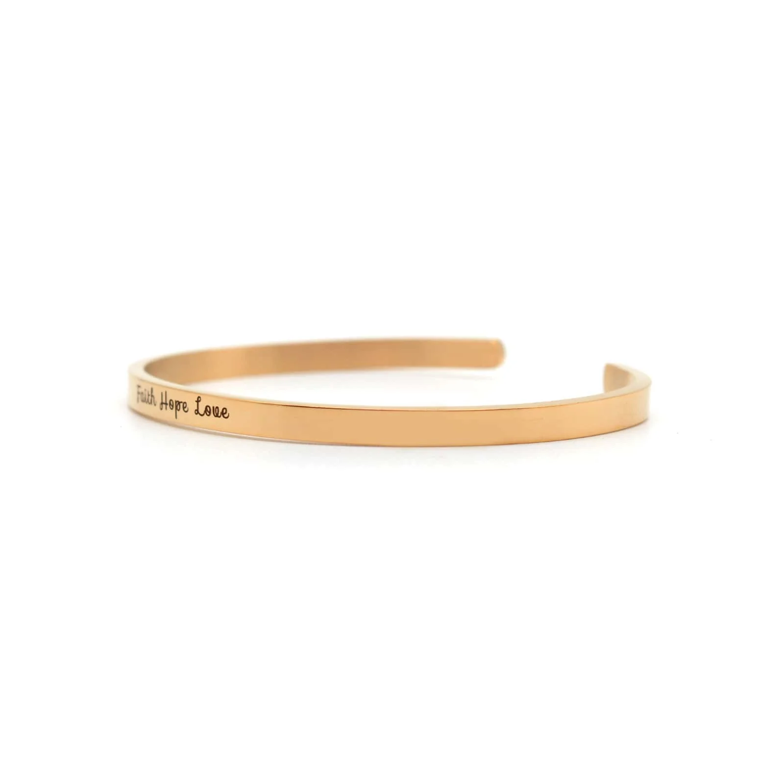 Faith Hope Love Rose Gold Mantra Band - Image 4