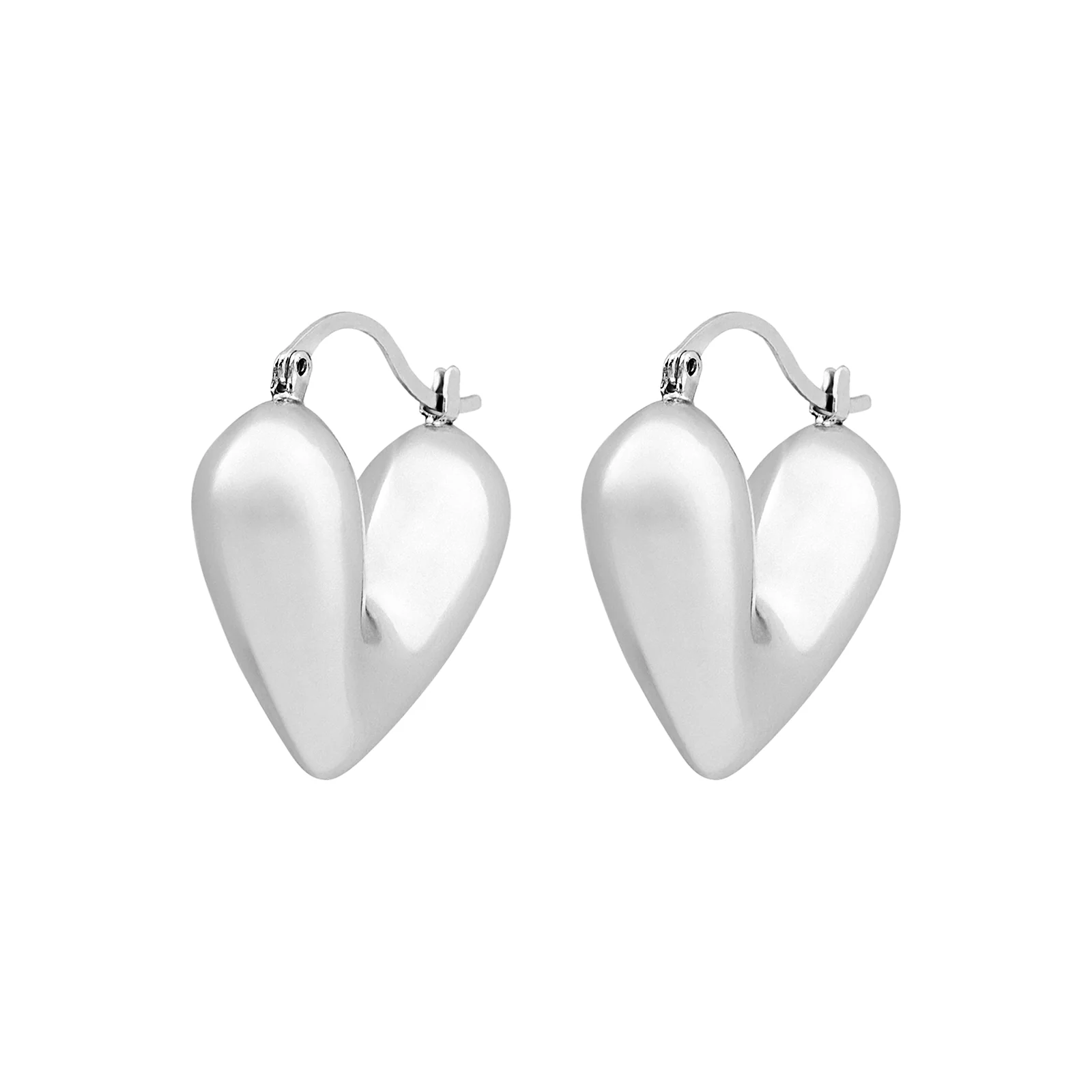 Flor Heart Shaped Silver Love Earrings - Image 3