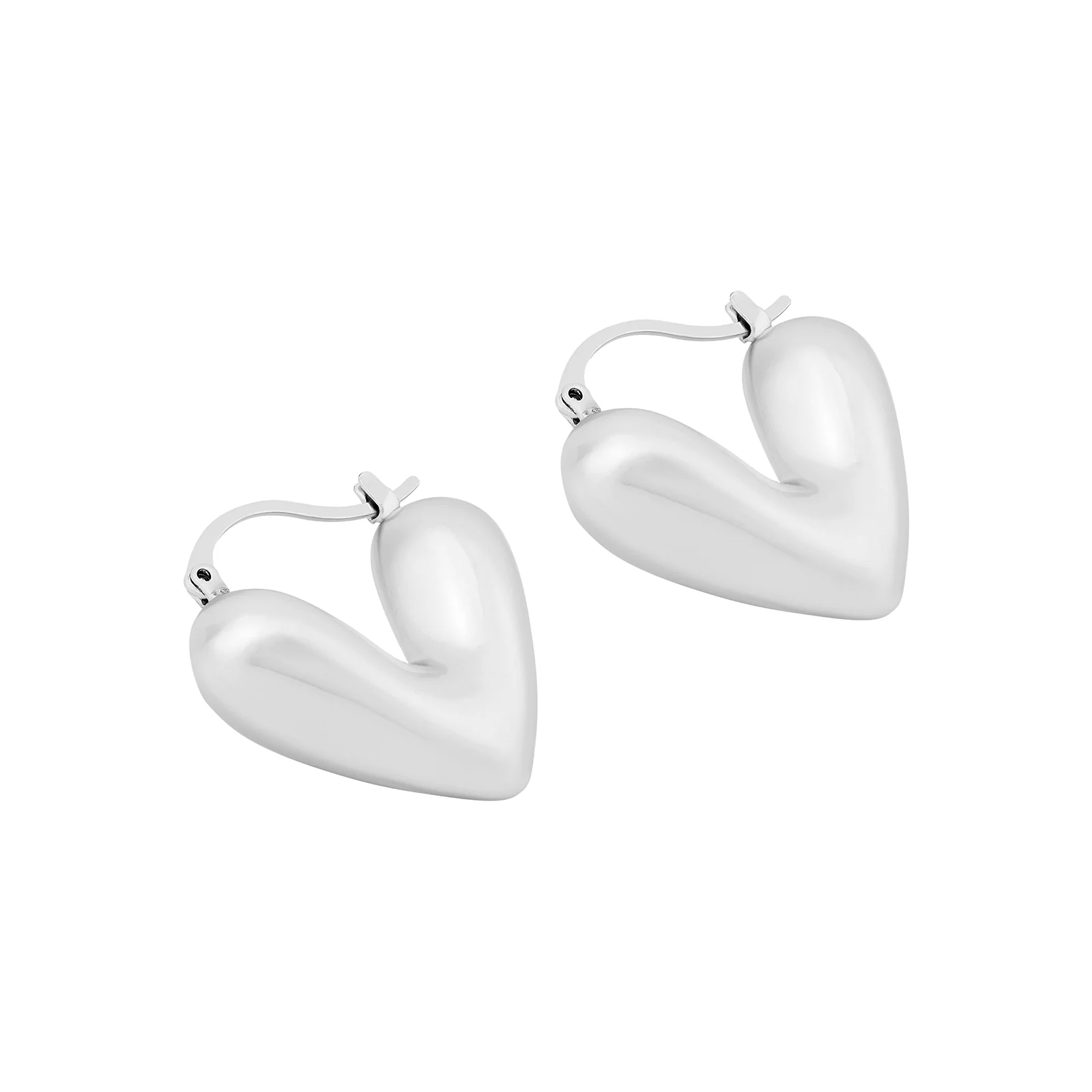 Flor Heart Shaped Silver Love Earrings - Image 4