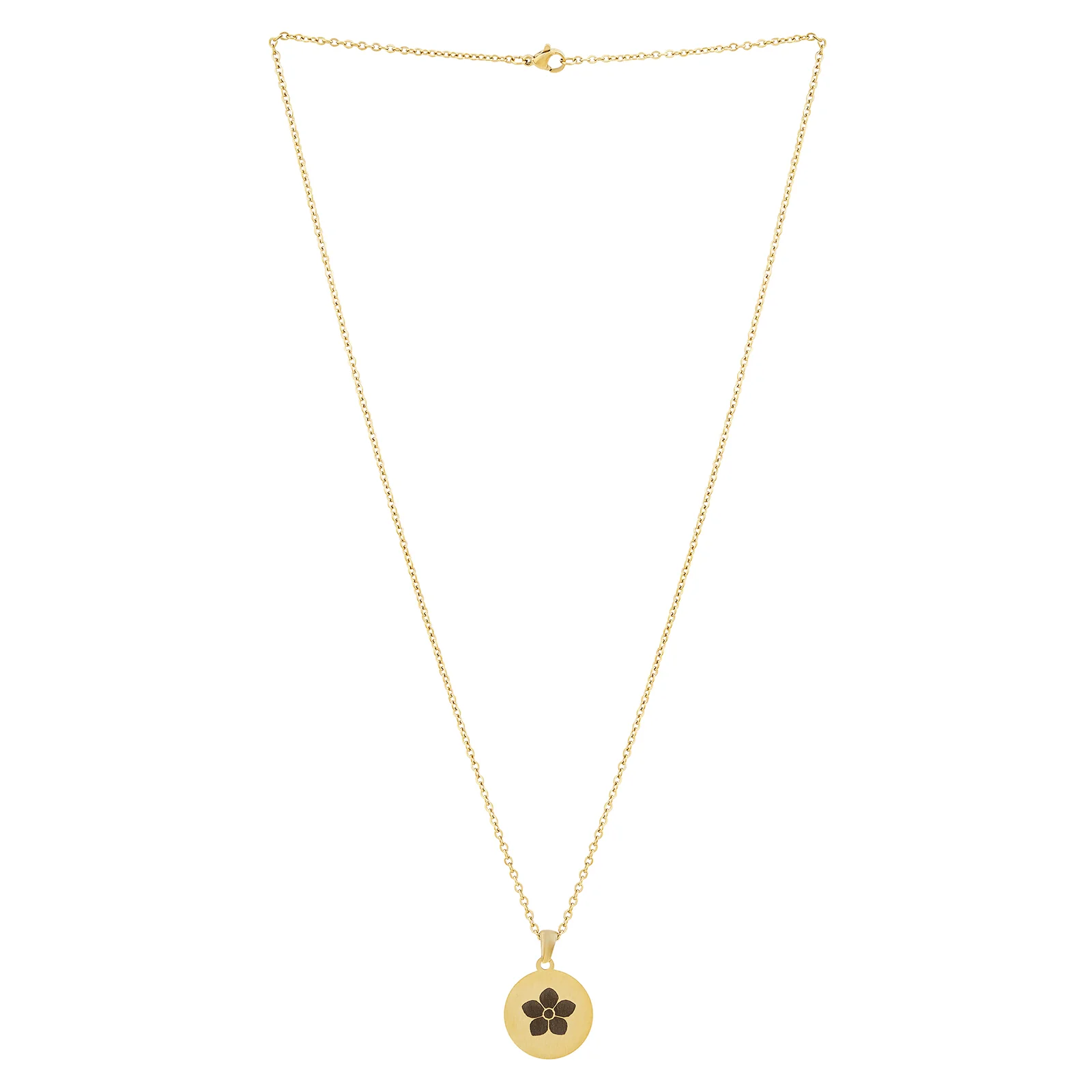 Flora Gold Women's Round Mantra Necklace - Image 3