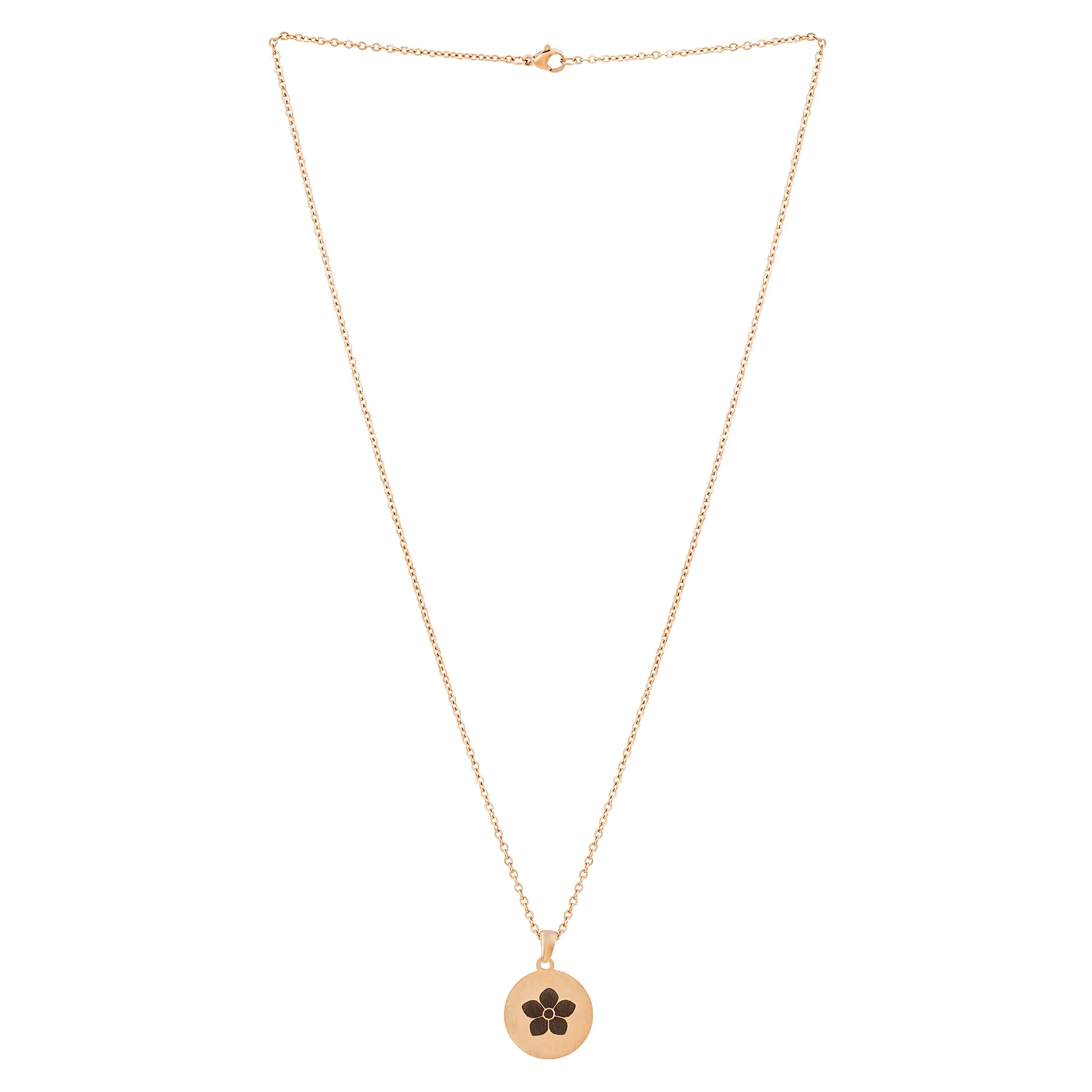 Flora Rose Gold Women's Round Mantra Necklace - Image 3