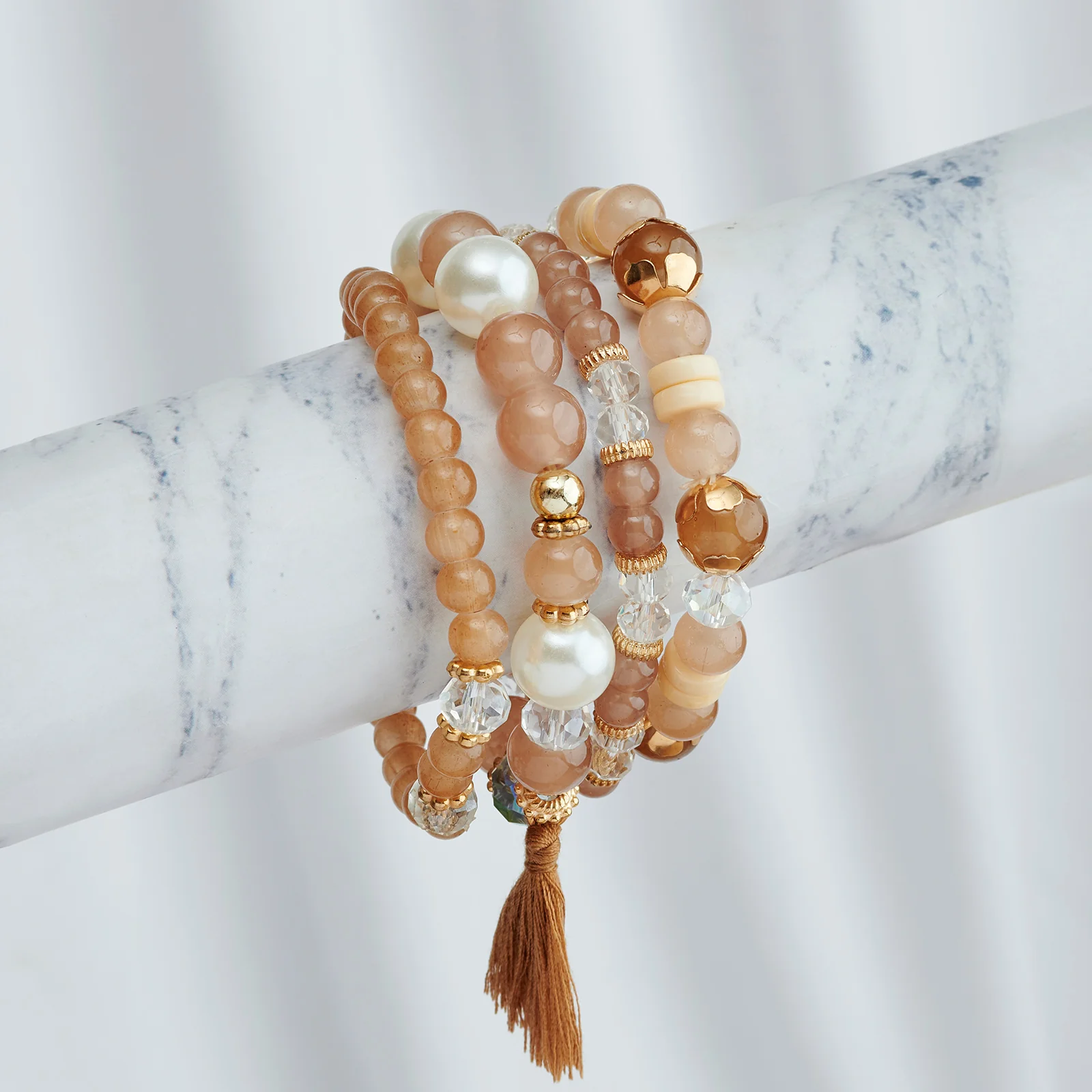 Folklore Brown Beaded Bracelet