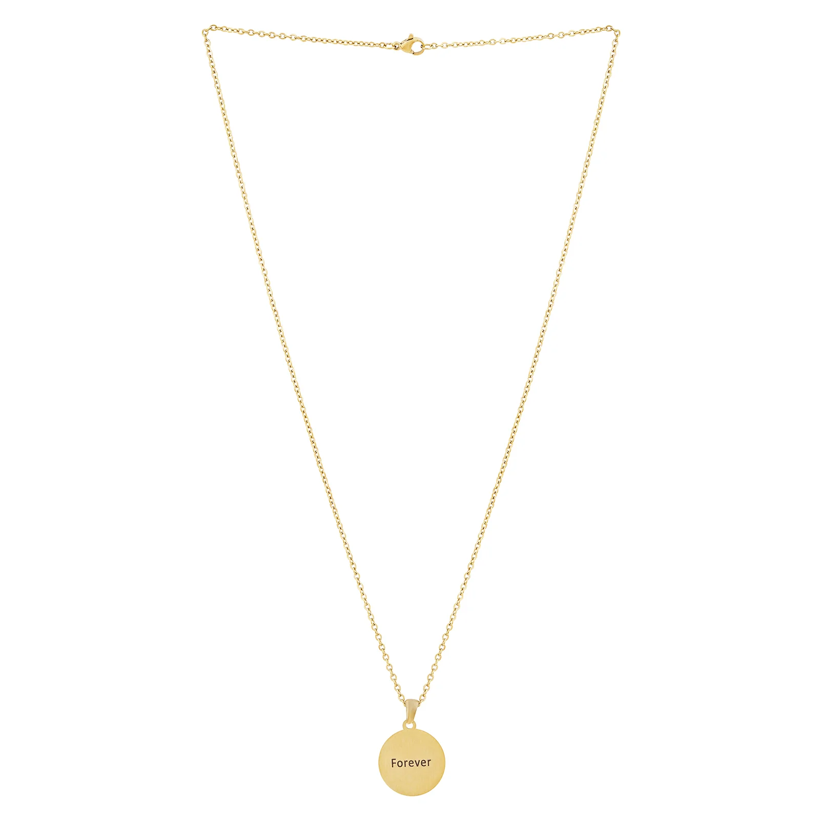 Forever Gold Women's Round Mantra Necklace - Image 3