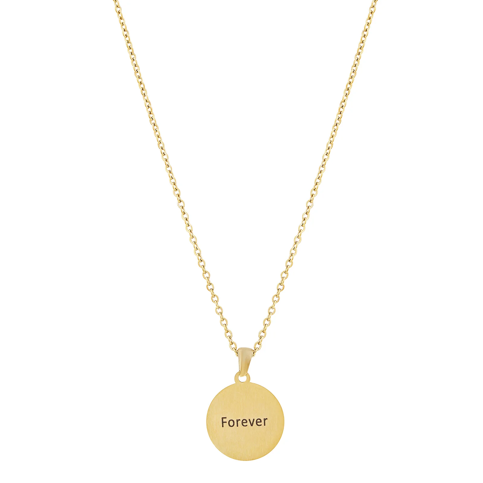 Forever Gold Women's Round Mantra Necklace - Image 5