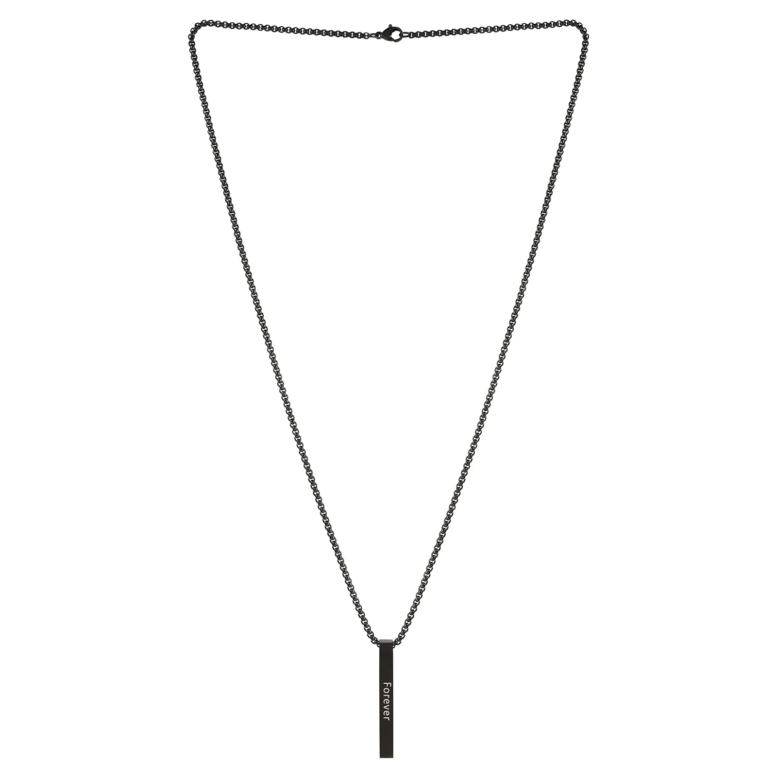 Forever Black Men's Bar Mantra Necklace - Image 3