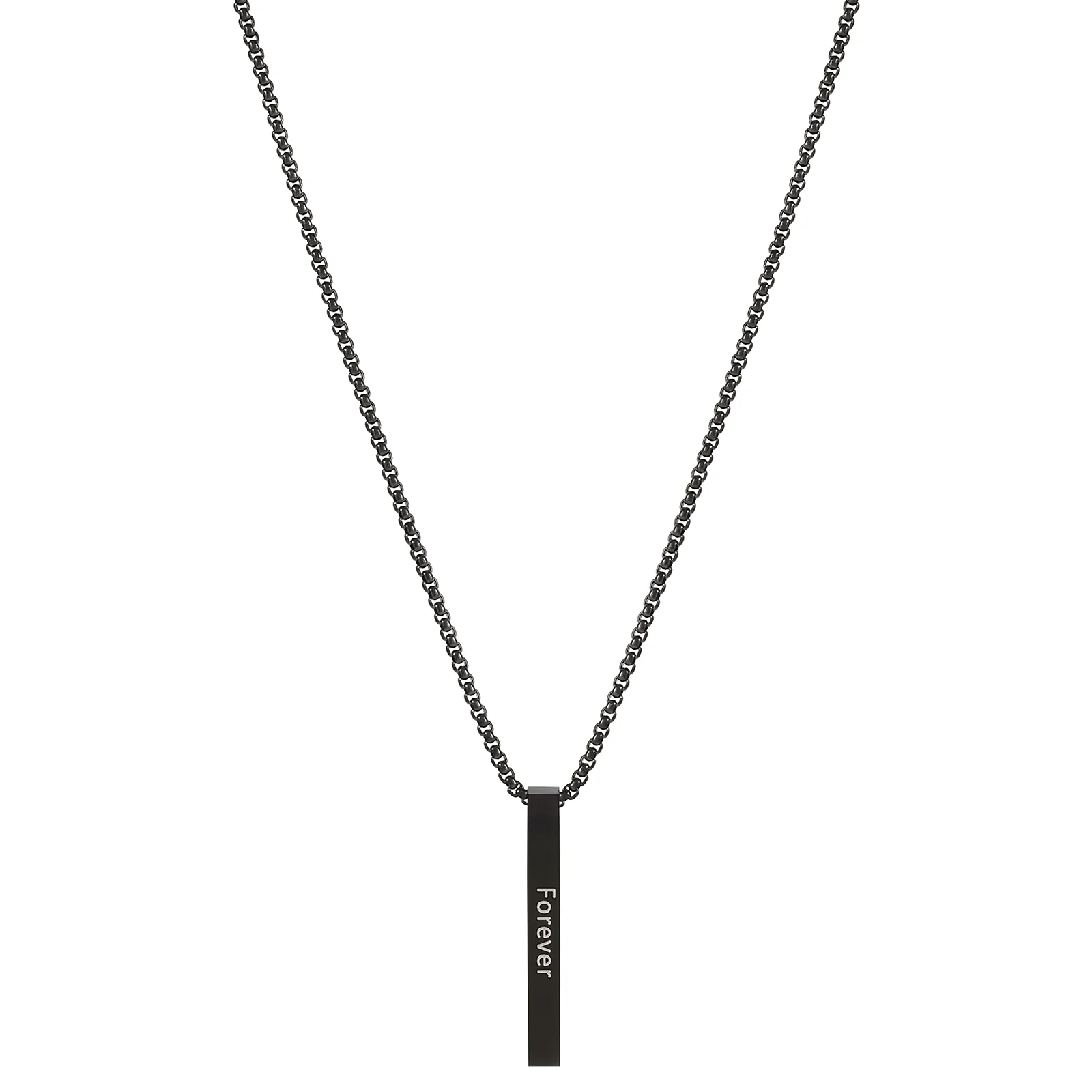 Forever Black Men's Bar Mantra Necklace - Image 4