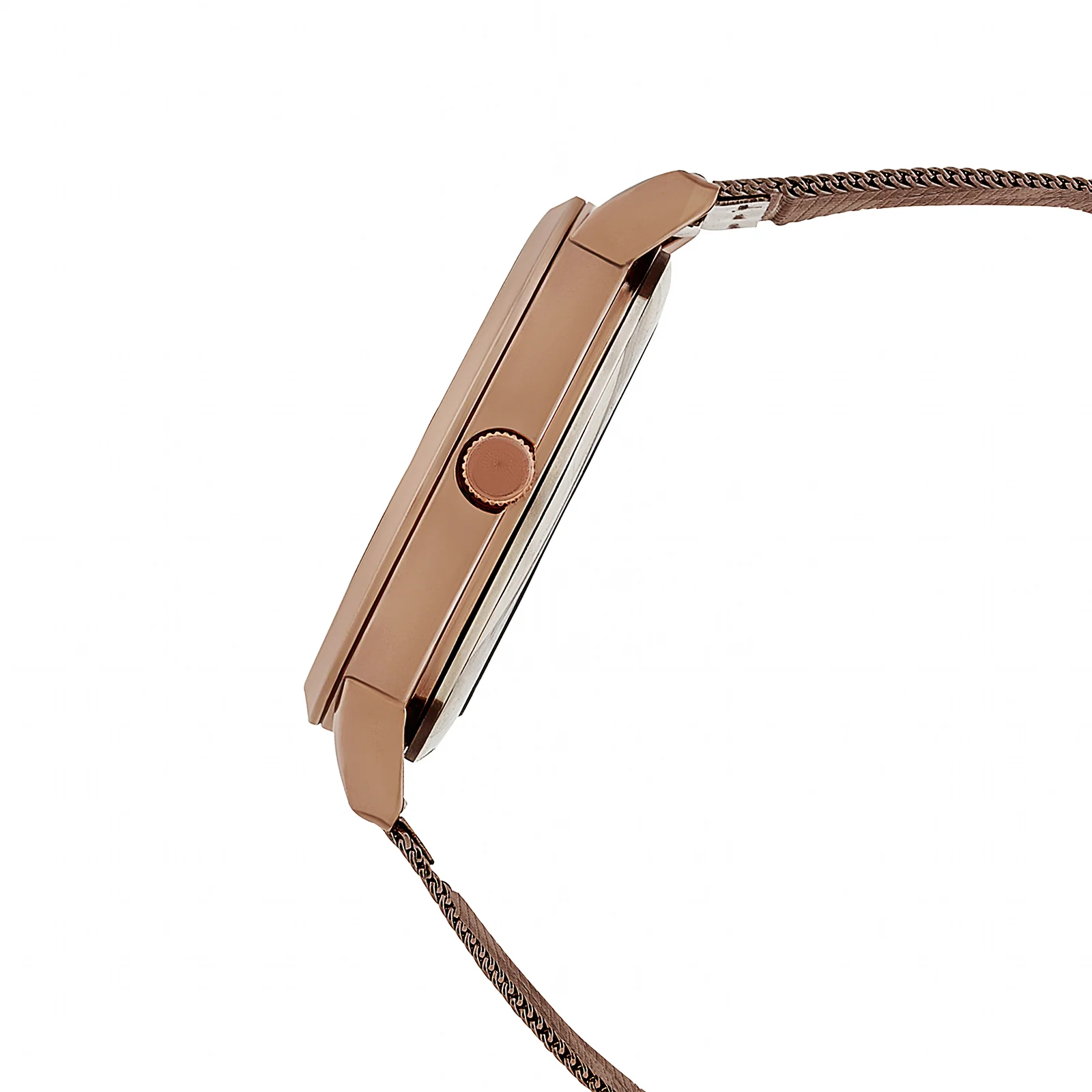 Futuristic Copper Large Glitter Dial Mesh Strap Women's Watch - Image 5
