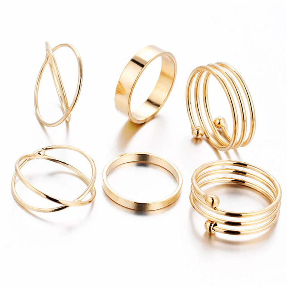 Galactic Gold Midi Rings