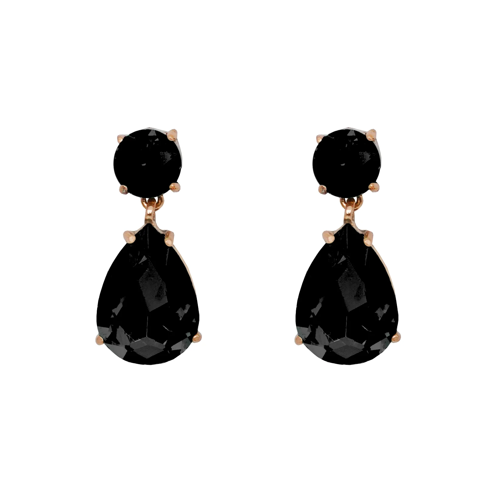 Glam Up Black Drop Earrings - Image 3