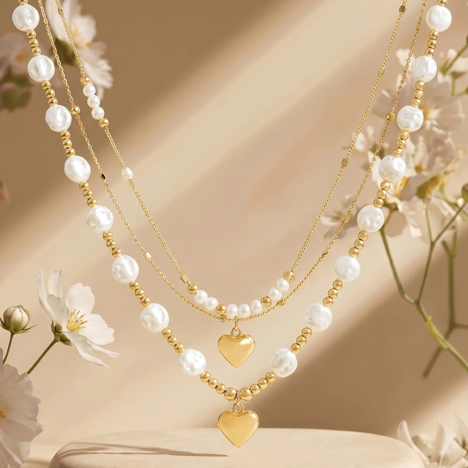 Golden Tide Love Layered Necklace - Image 2