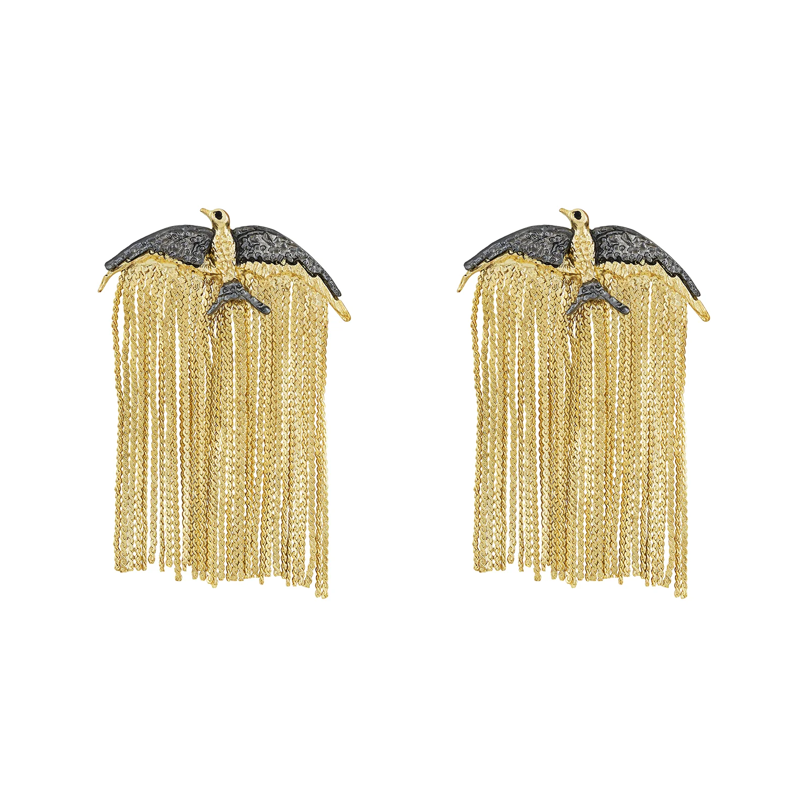 Golden Whisper Bird Earrings - Image 3