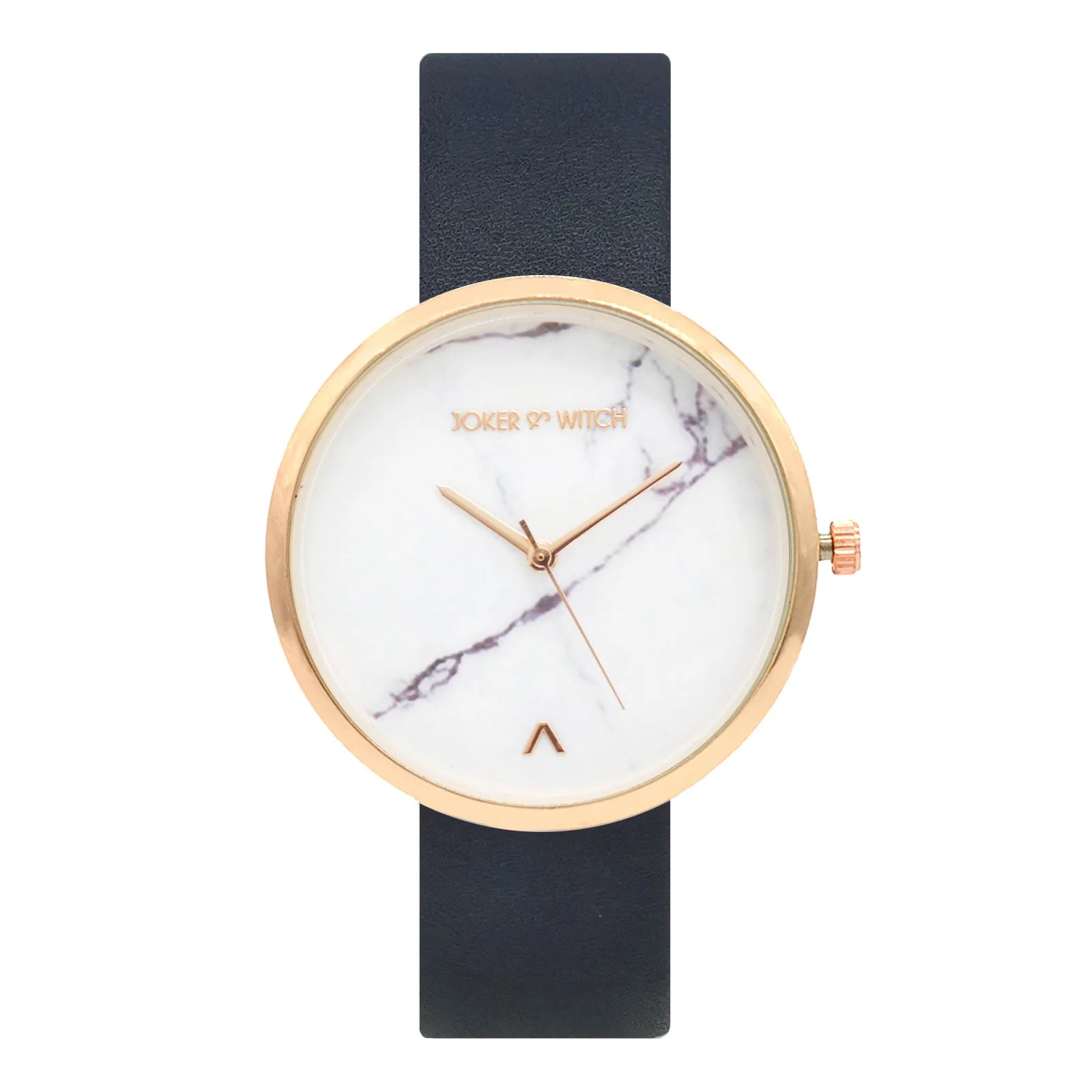 Hailey White Large Marble Dial Blue PU Strap Women's Watch