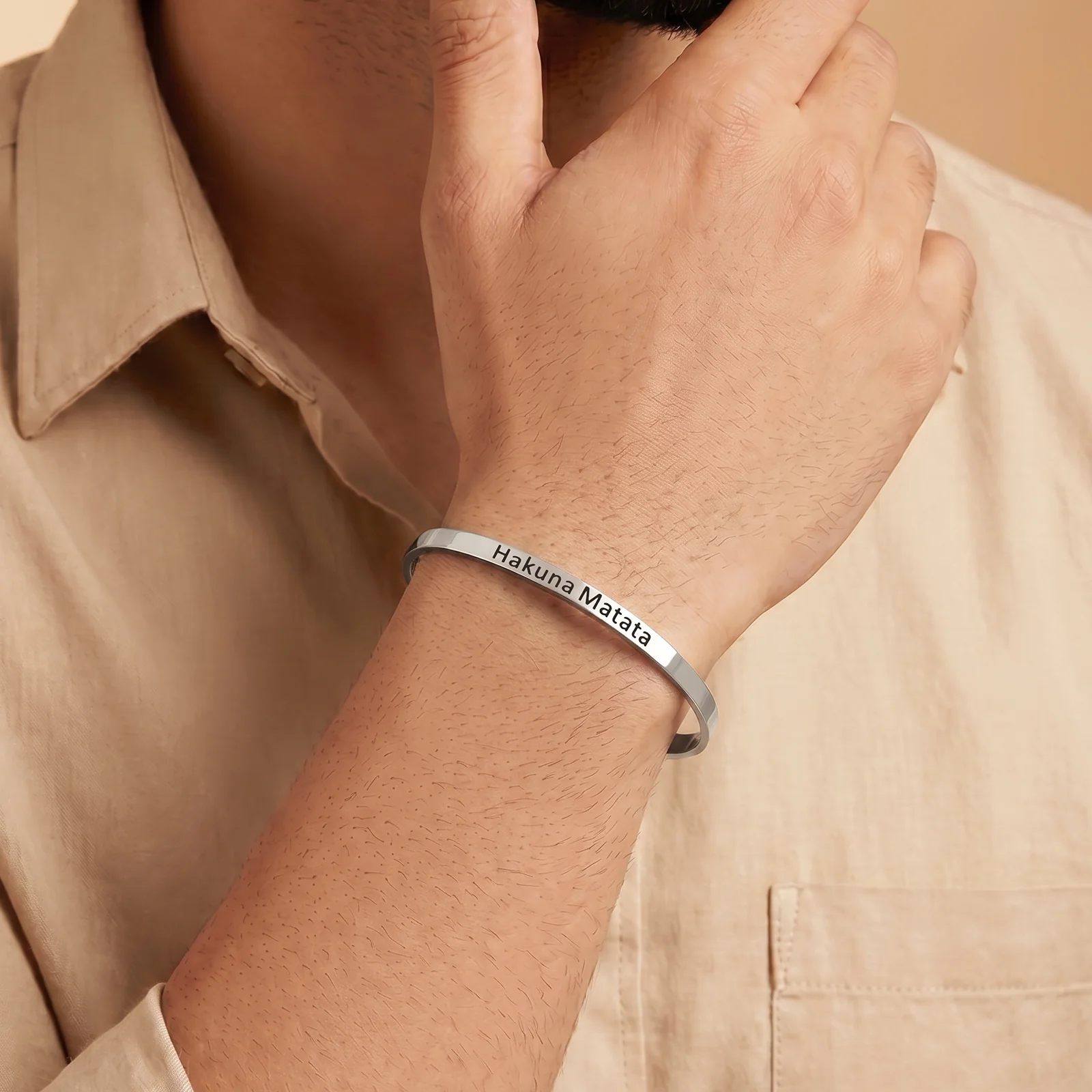 Hakuna Matata Silver Mantra Band - Image 3