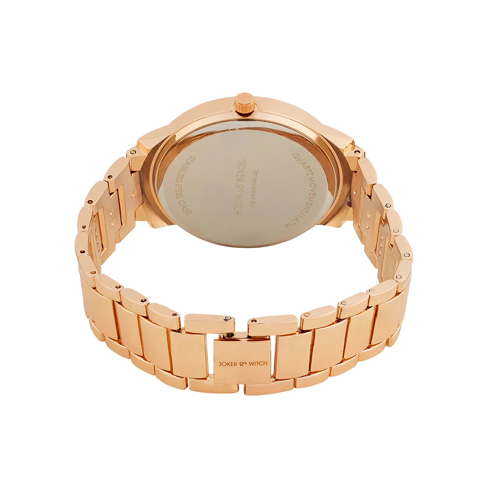 Halo Mocha Sunray Large Rhinestone Dial Rose Gold Linked Chain Strap Women's Watch - Image 6